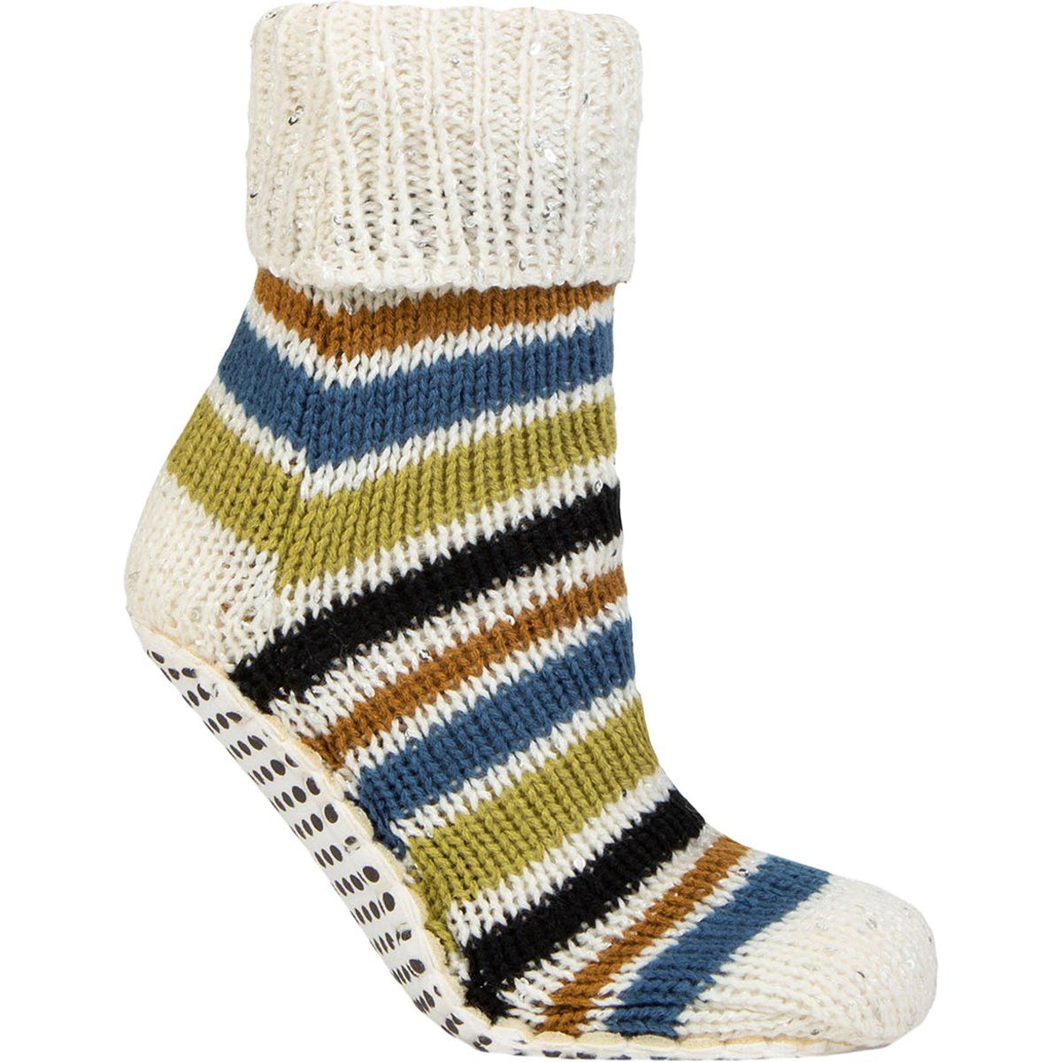 Grob gestrickte Fair-Isle-Mokassinsocken