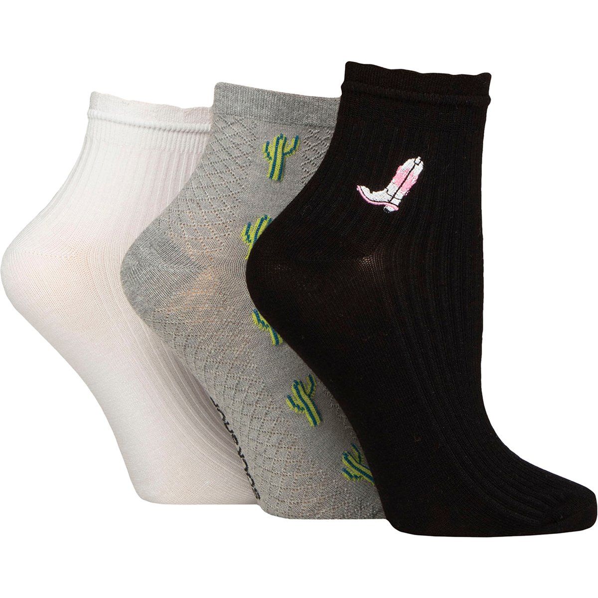 Bestickte Rippensocken aus Bambus-Viskose
