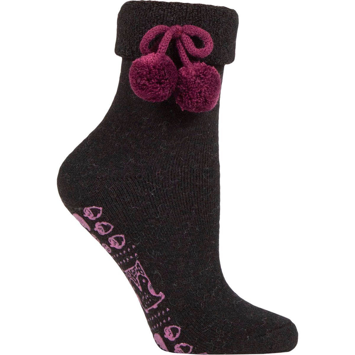 Gemütliche Haussocken mit Pompons