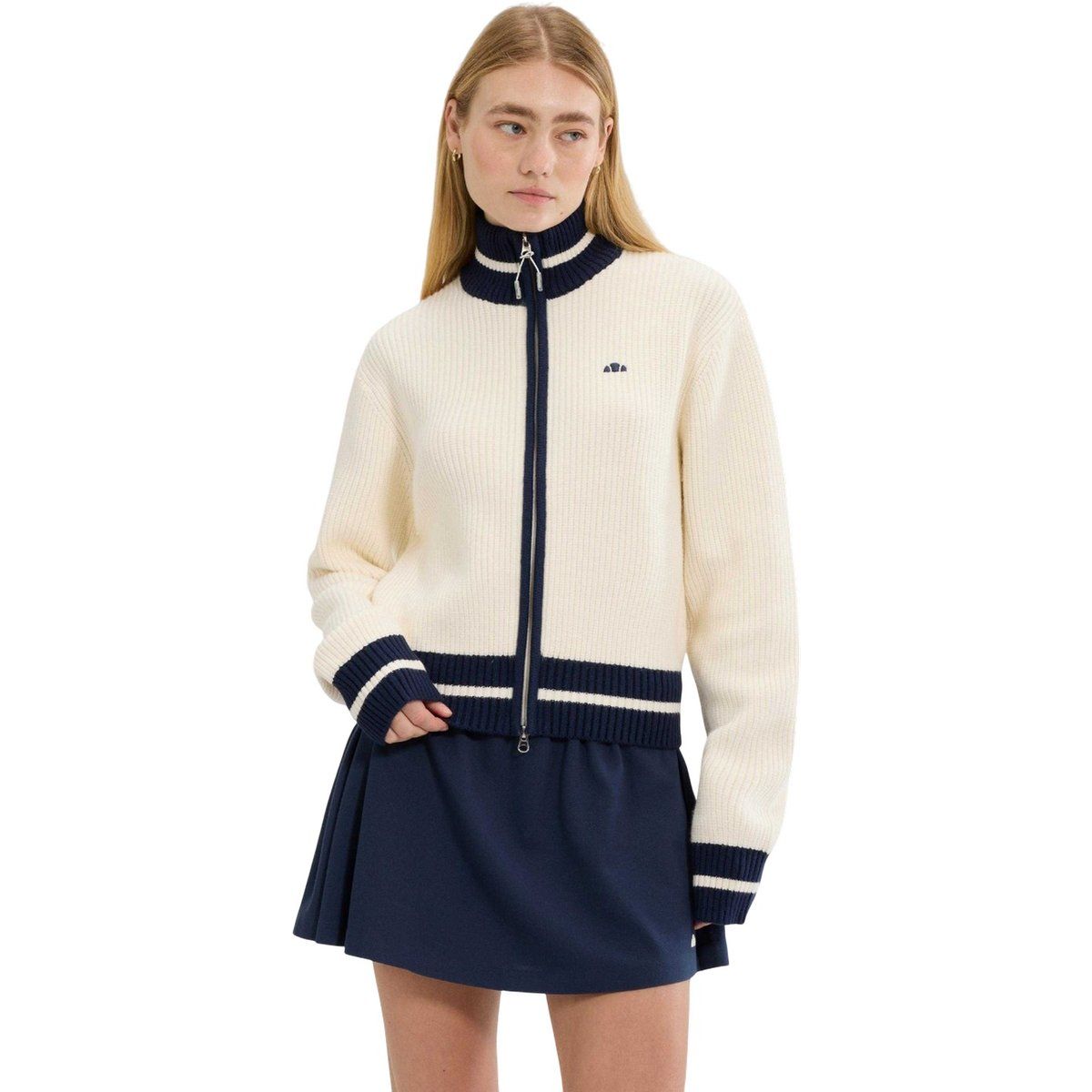 Sportliche Strickjacke mit Stehkragen
