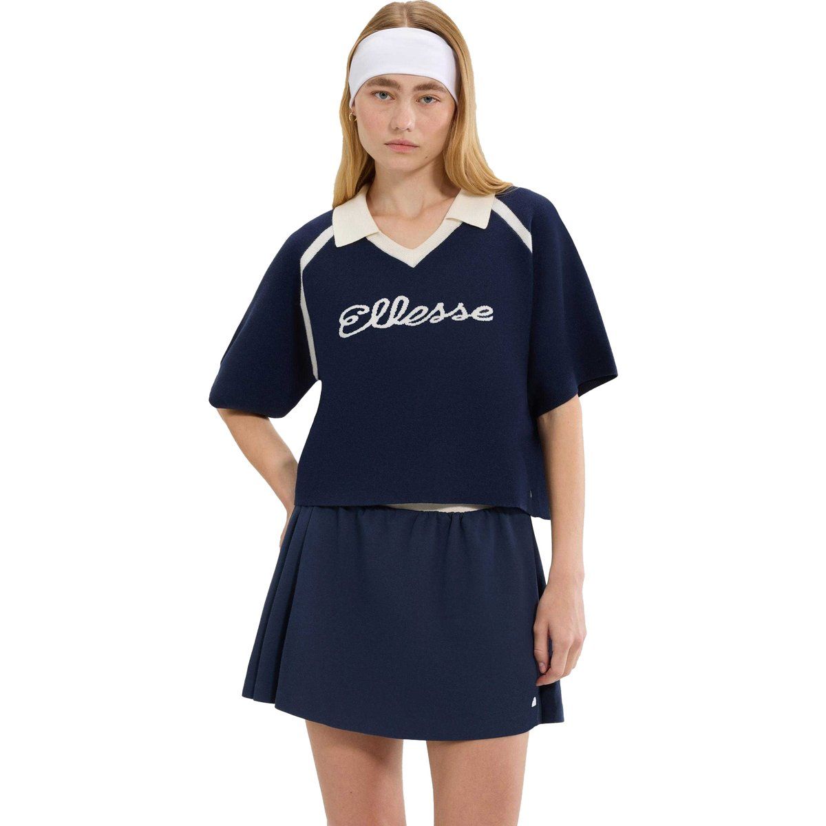 Jacquard-Poloshirt mit Kontrastbesatz