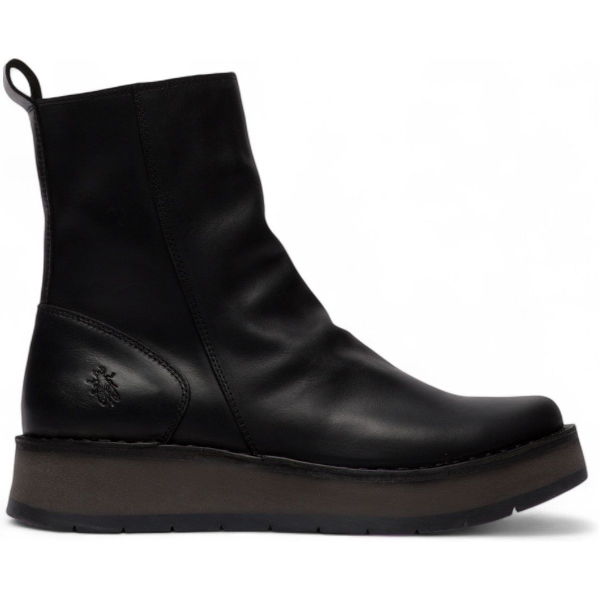 Minimalistische Plateau-Lederstiefeletten
