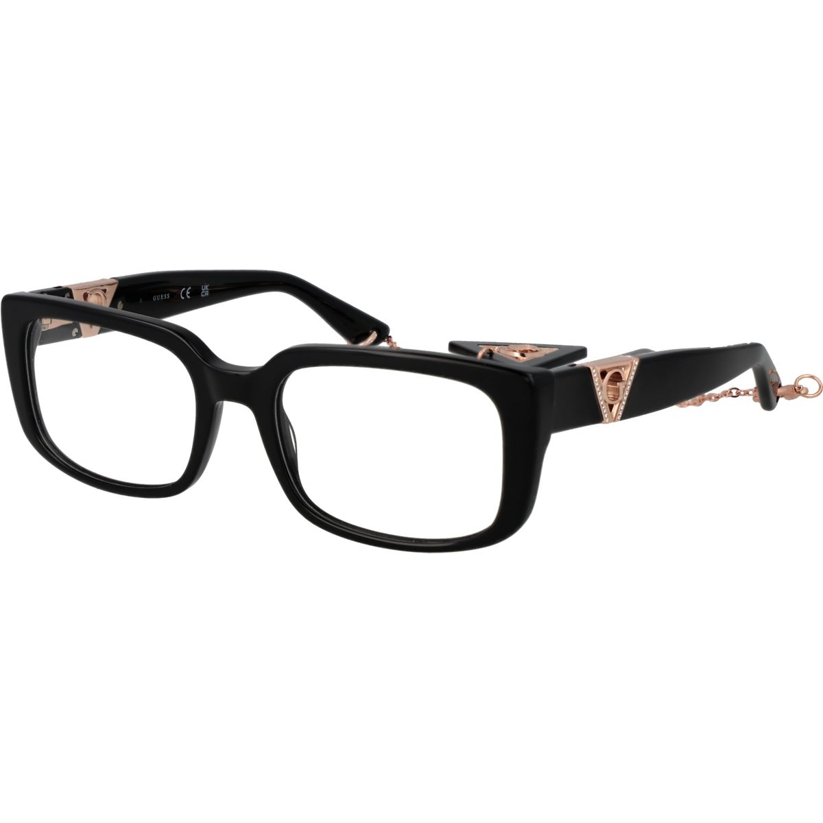 Schicke Rechteckbrille mit Brillenkette