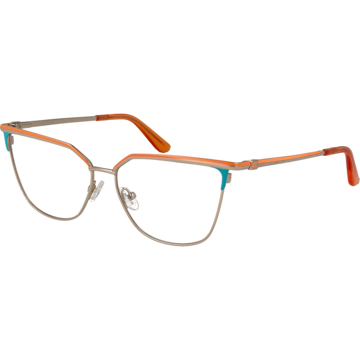 Geometrische Cat-Eye-Metallbrille