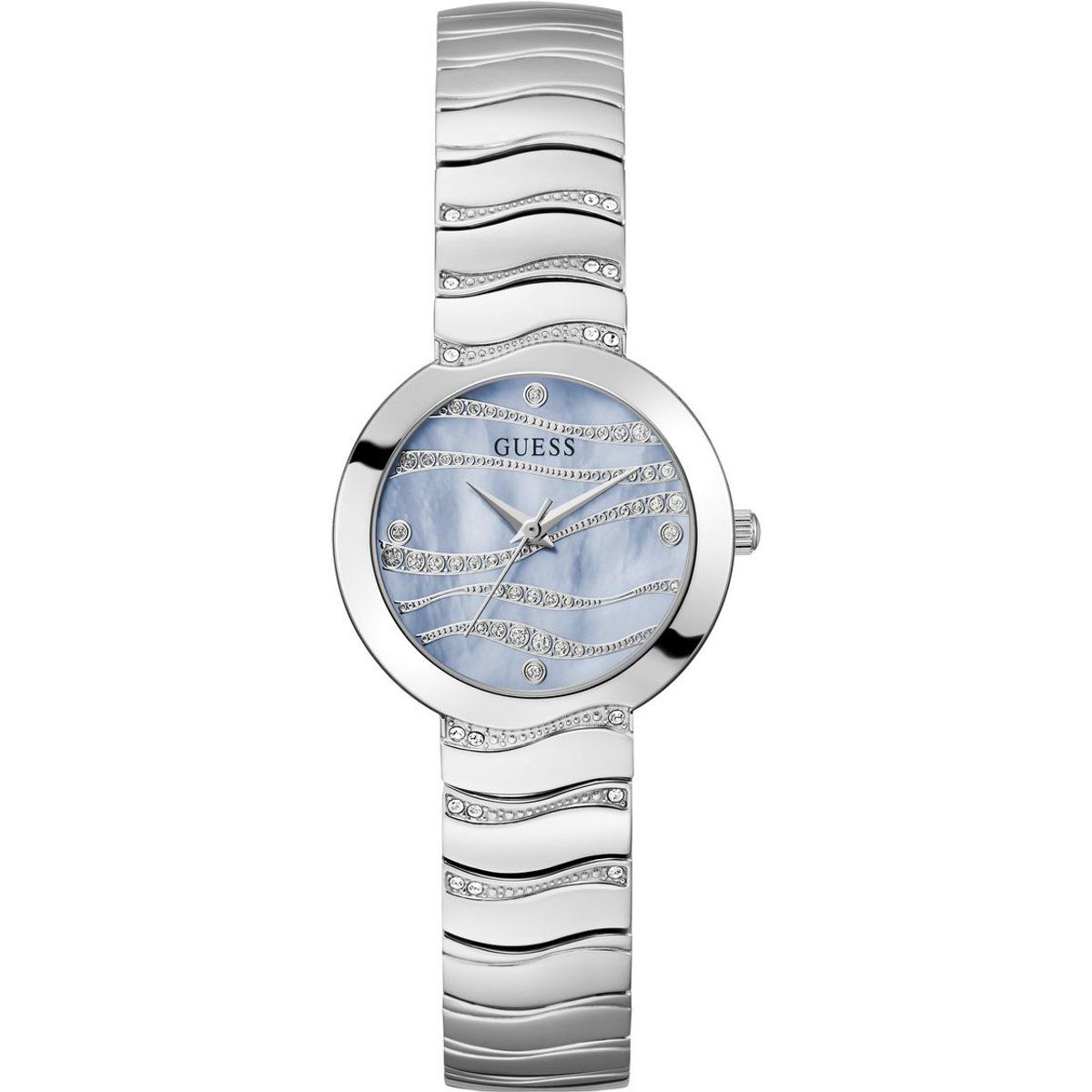 Armbanduhr mit Kristallen und Wellenmuster
