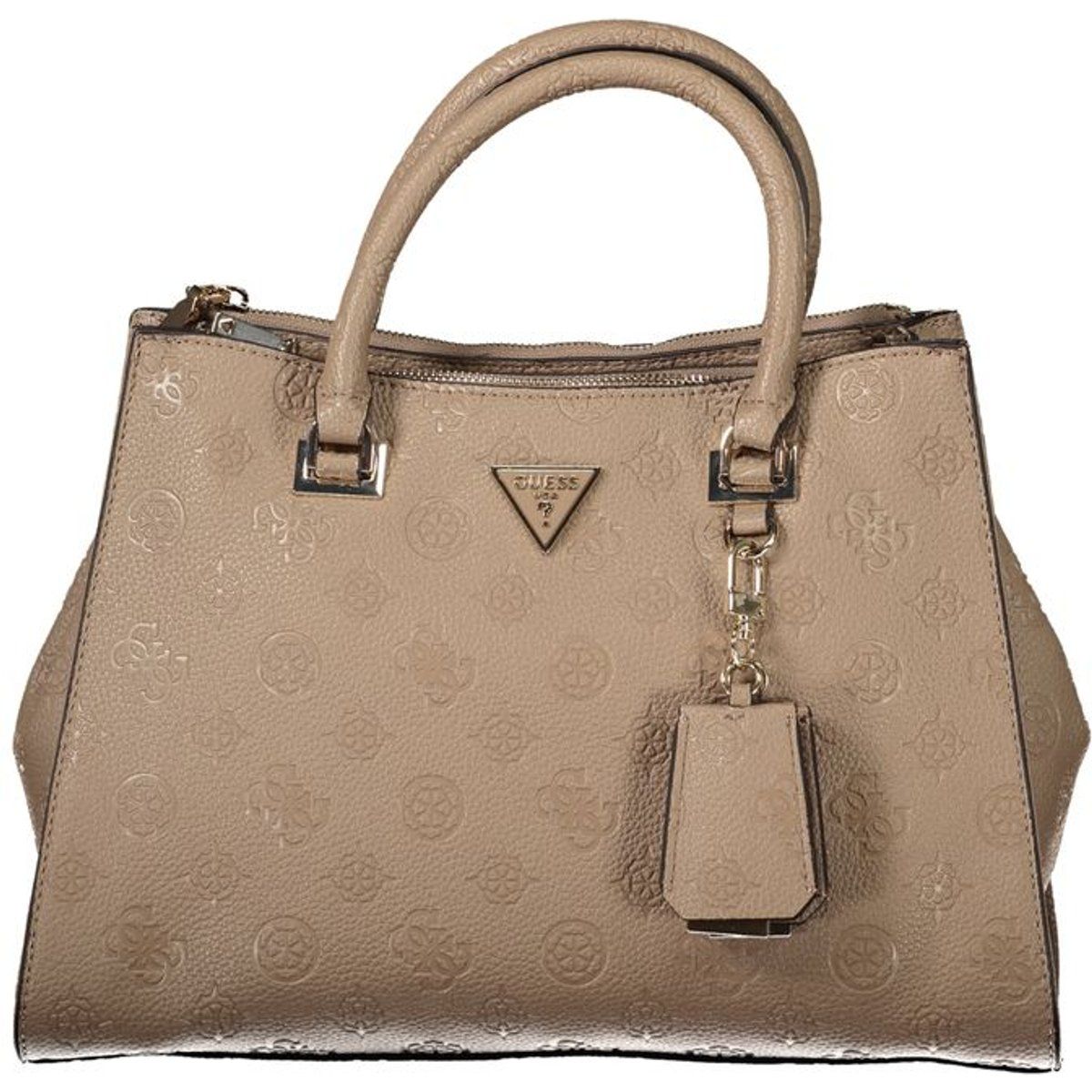 Strukturierte Handtasche mit Logo-Prägung