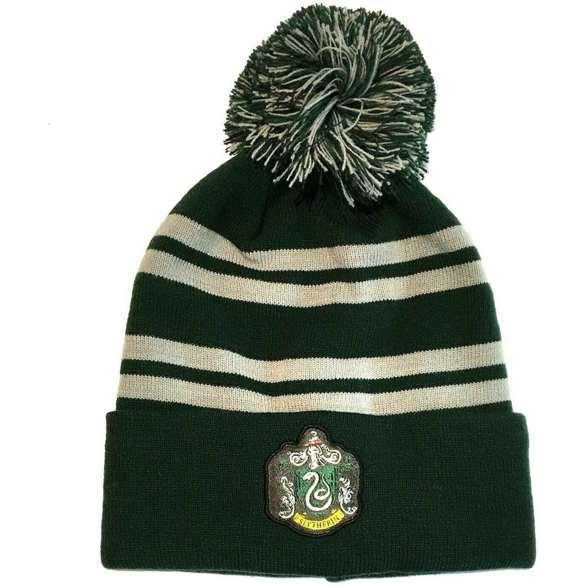 Gestreifte Strickmütze mit Wappen