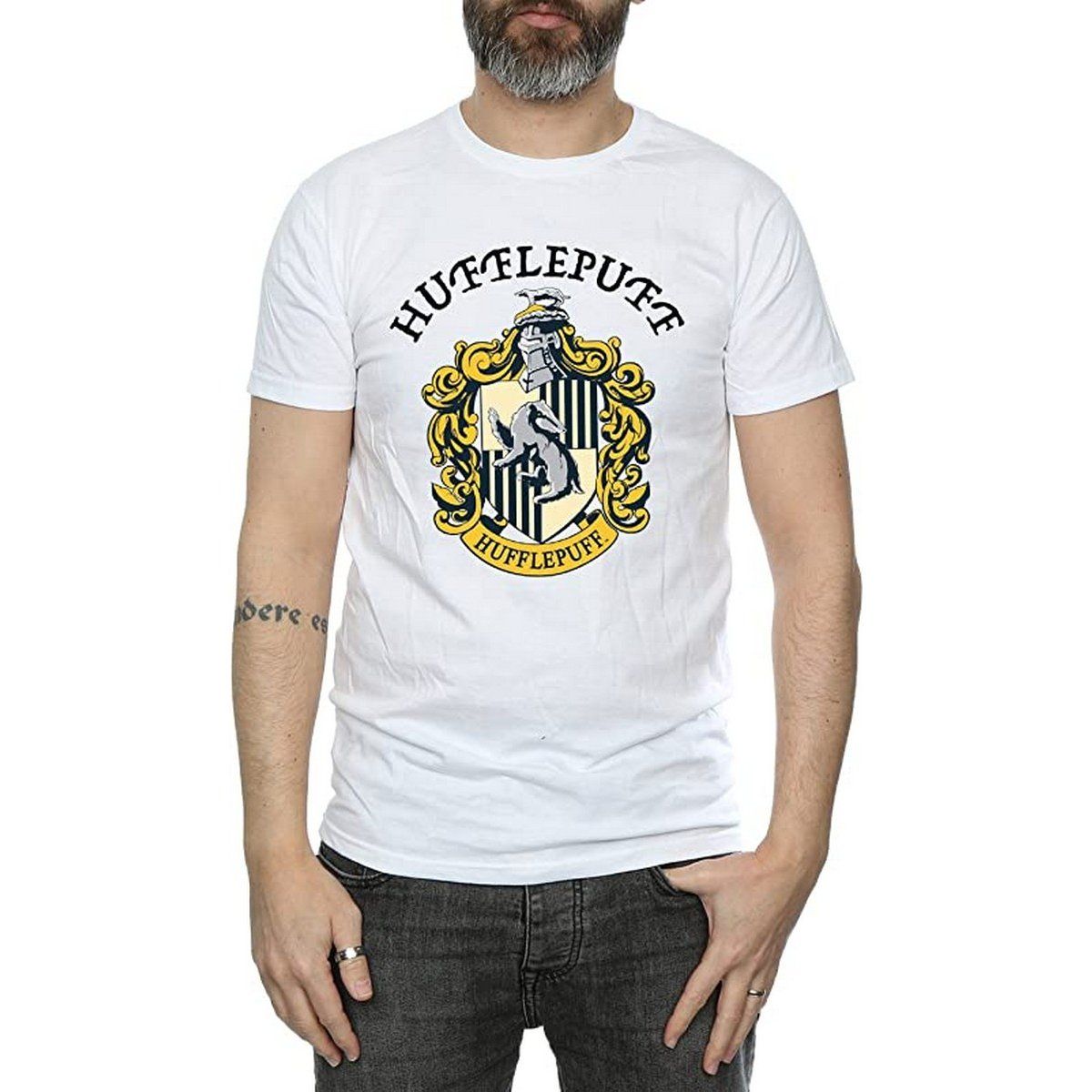 T-Shirt mit Hufflepuff Wappen