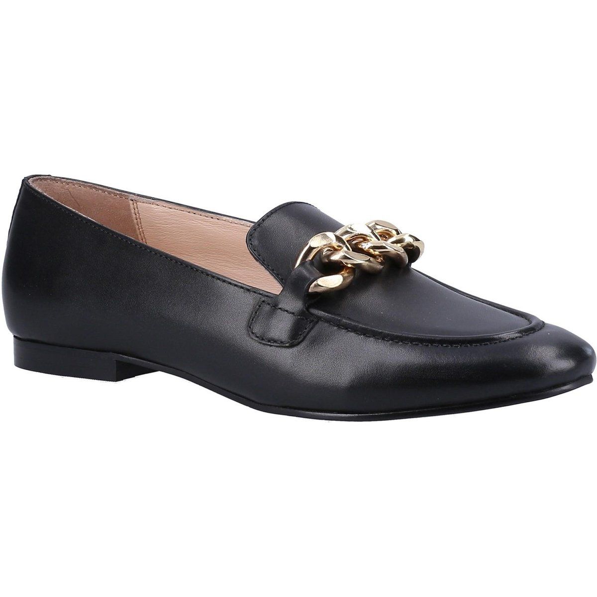 Klassische Leder-Loafer mit Kettendetail