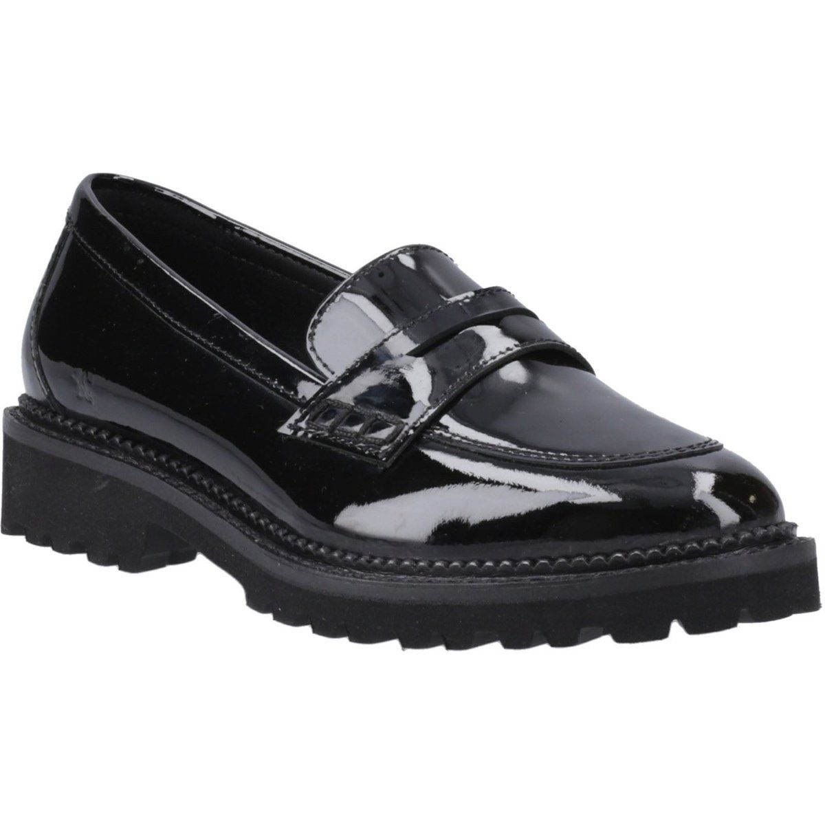 Lack-Penny-Loafer mit Chunky-Sohle