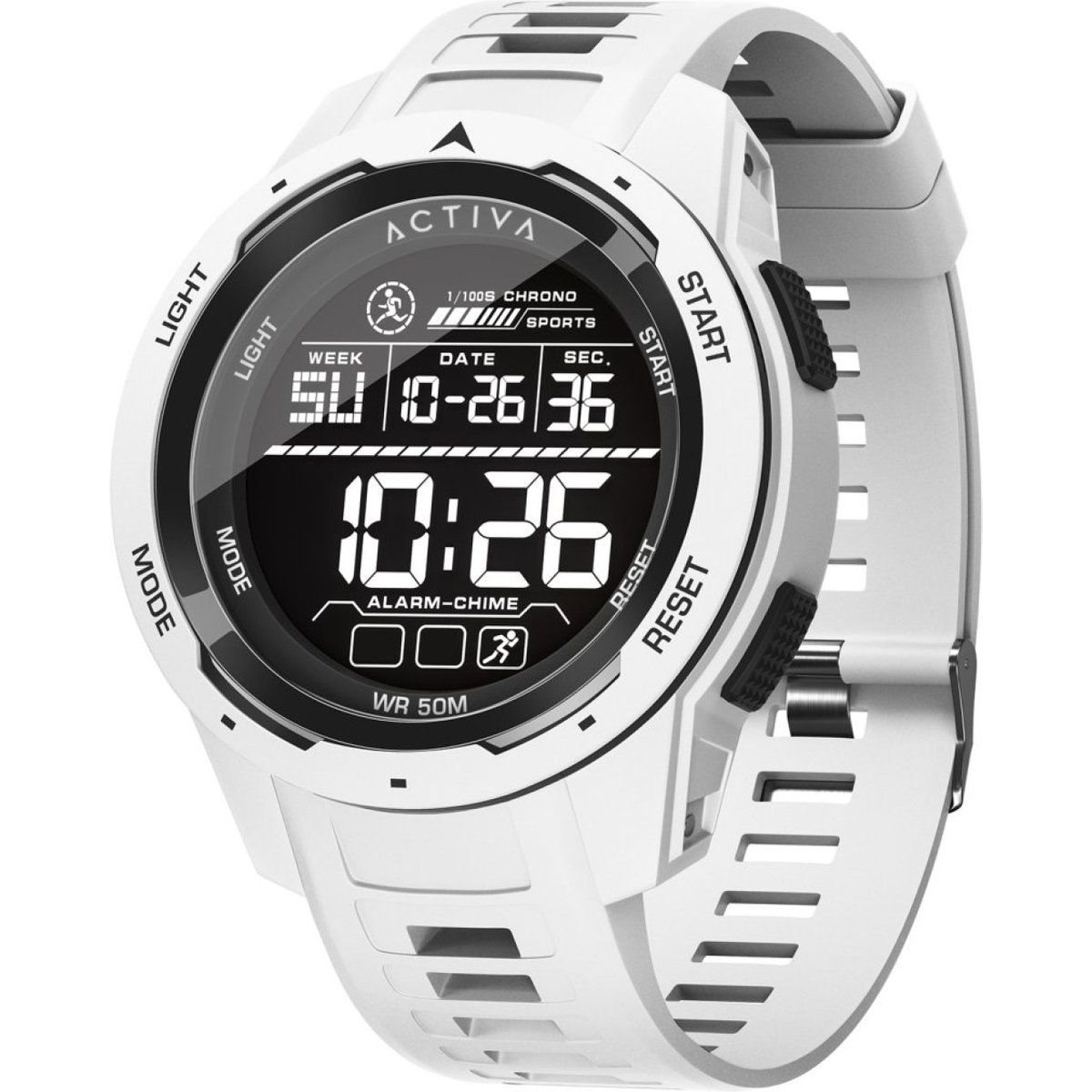 Sportliche Digitaluhr mit Resin-Armband