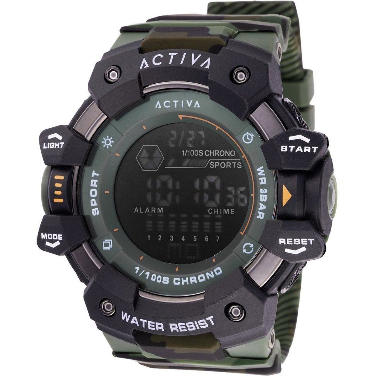 Sportliche Digitaluhr im Camouflage-Design