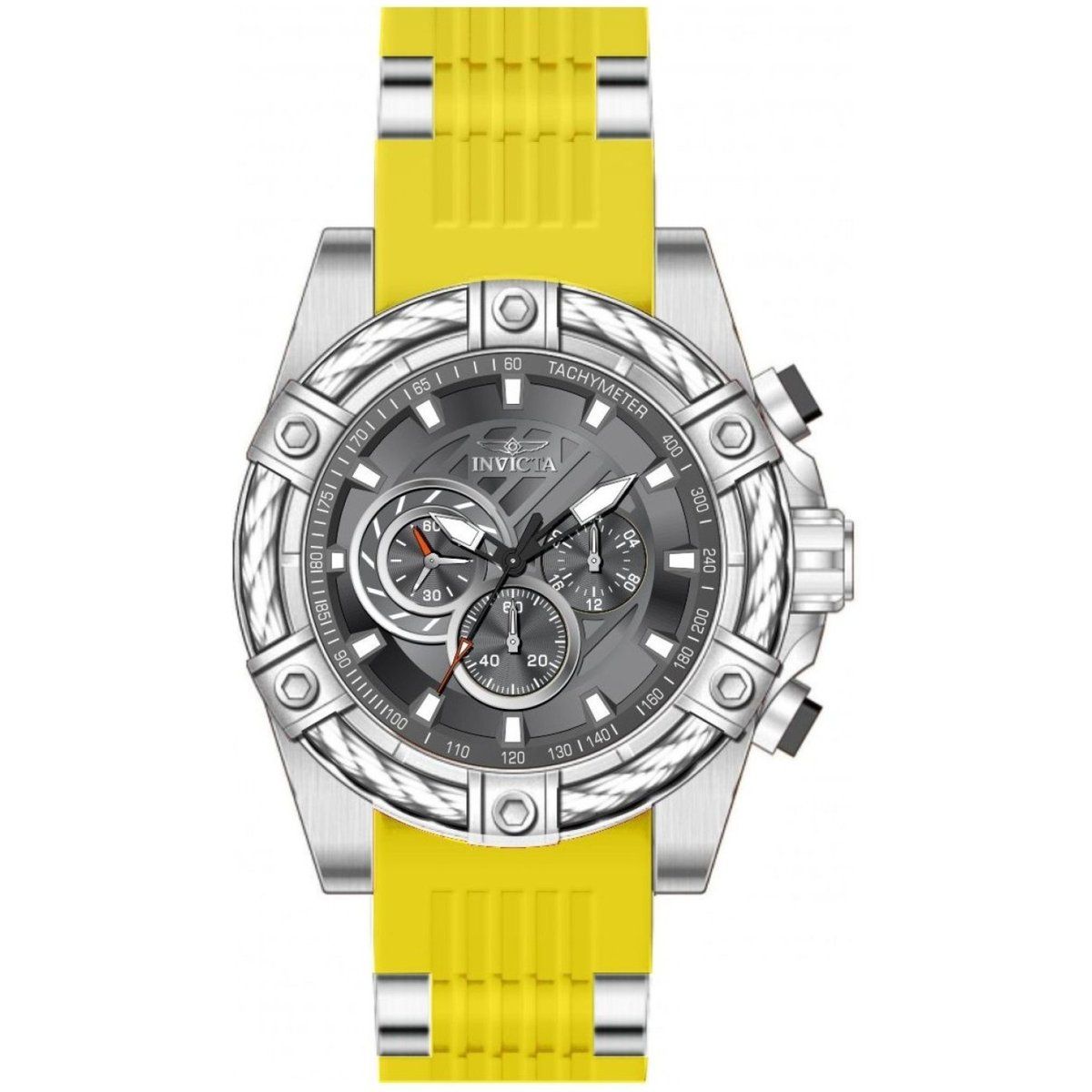 Industrieller Chronograph mit gelbem Armband