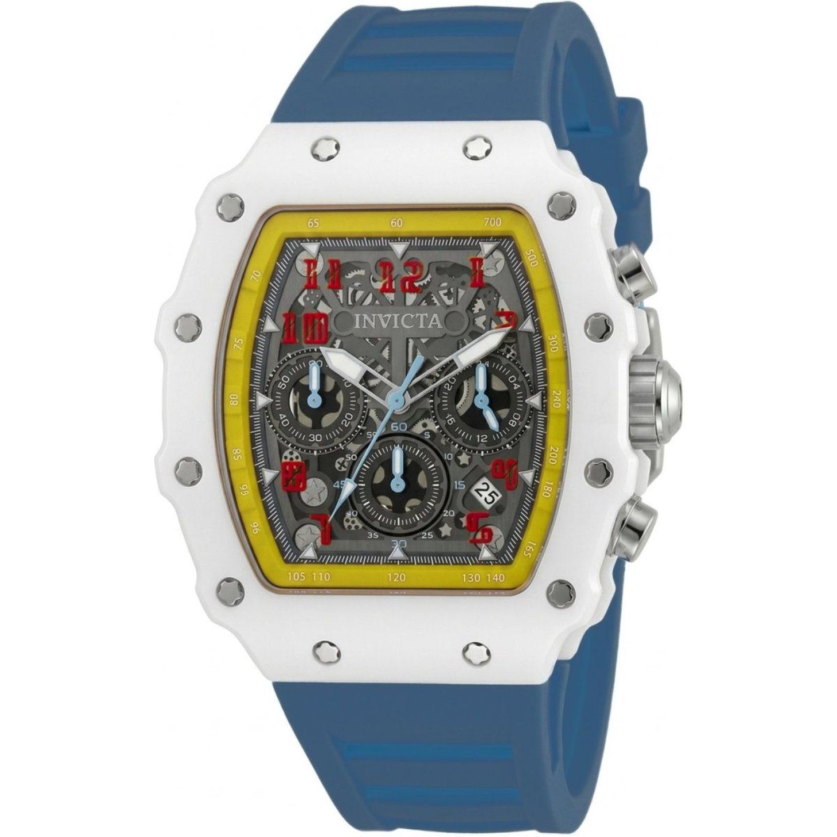 Racing-Skelett-Chronograph mit Silikonarmband