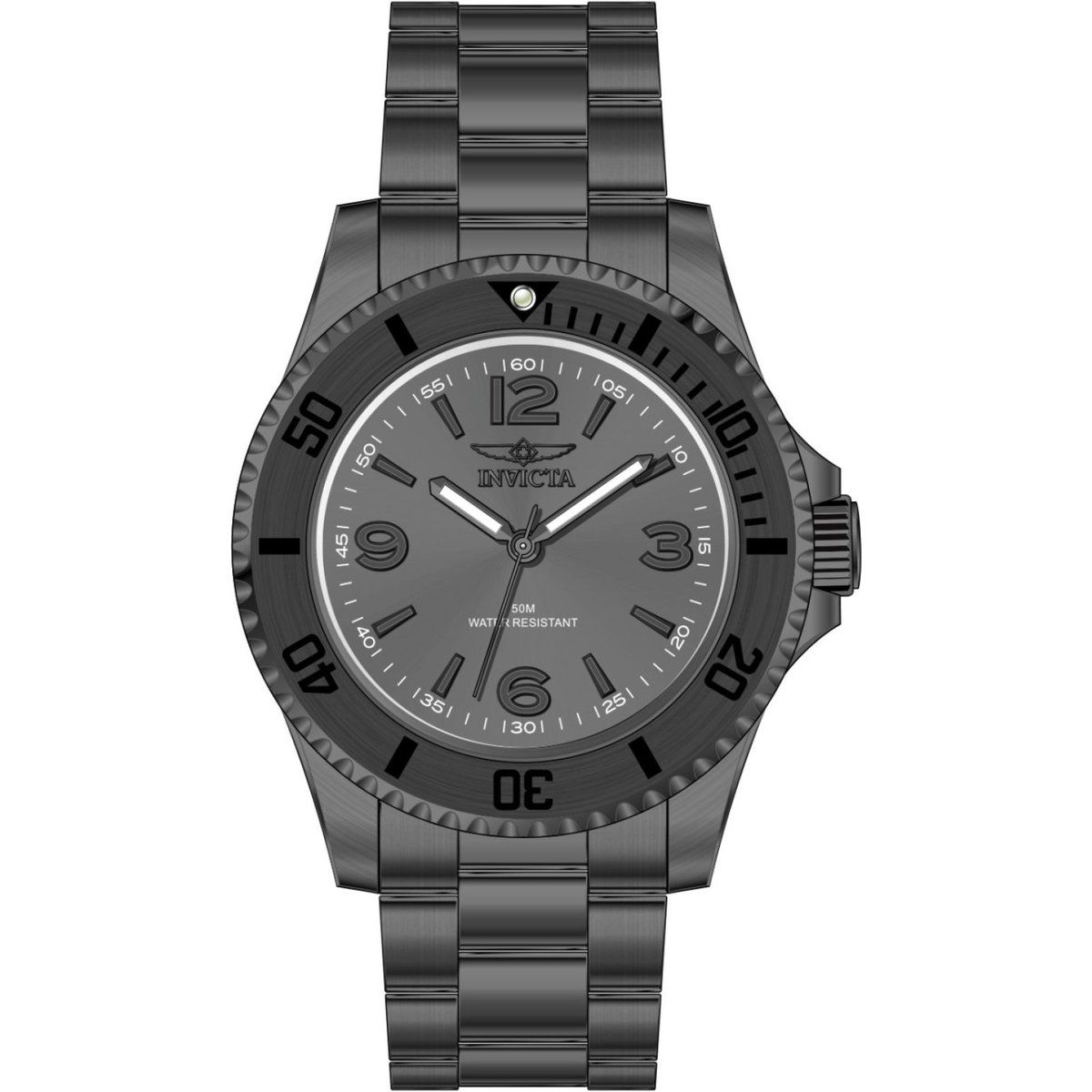 Monochrome Edelstahl-Armbanduhr