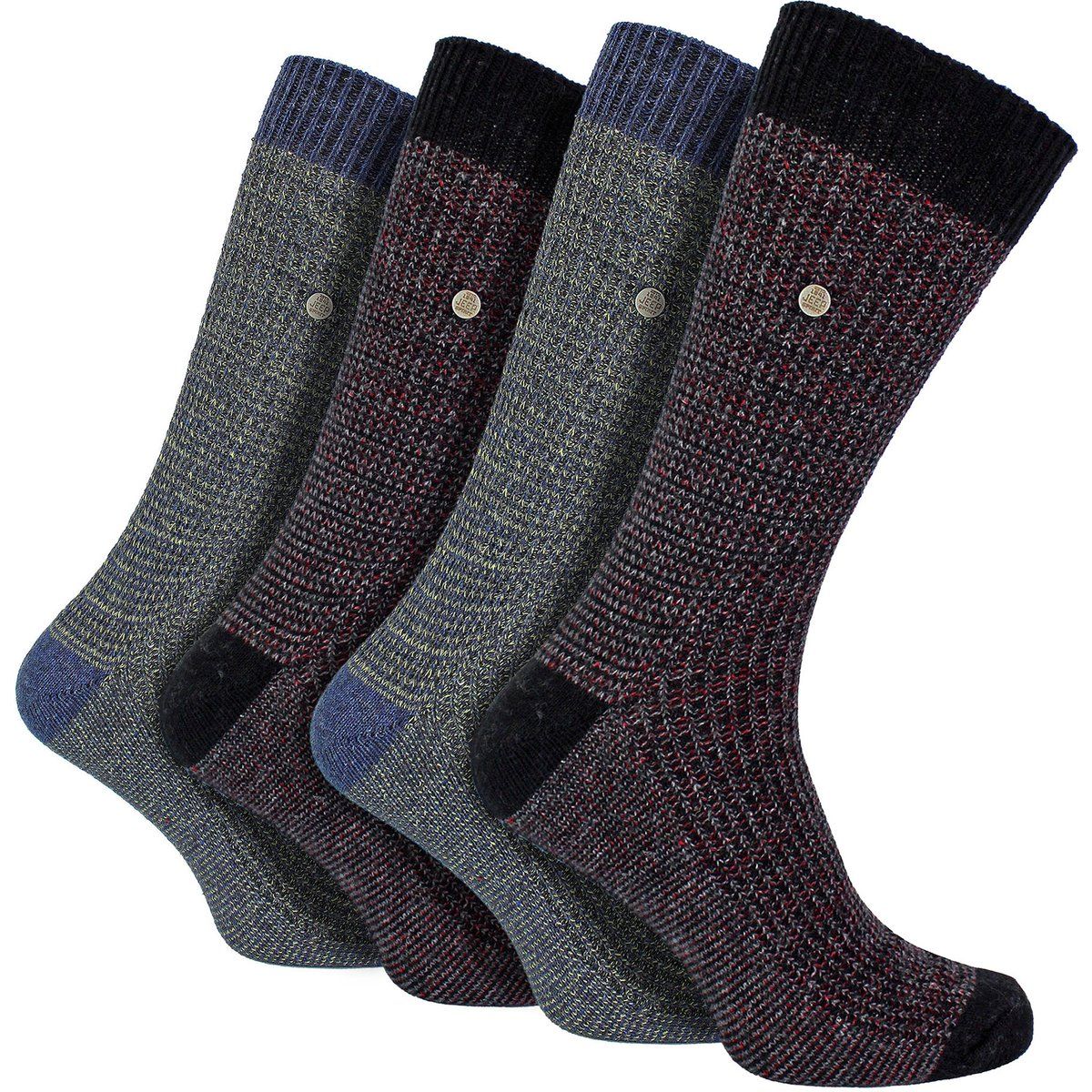 Strukturierte melierte gerippte Crew-Socken
