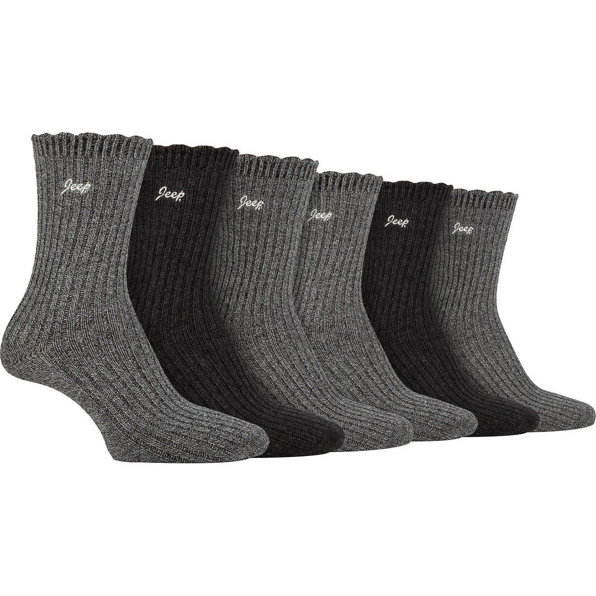 Rippsocken mit Wellensaum