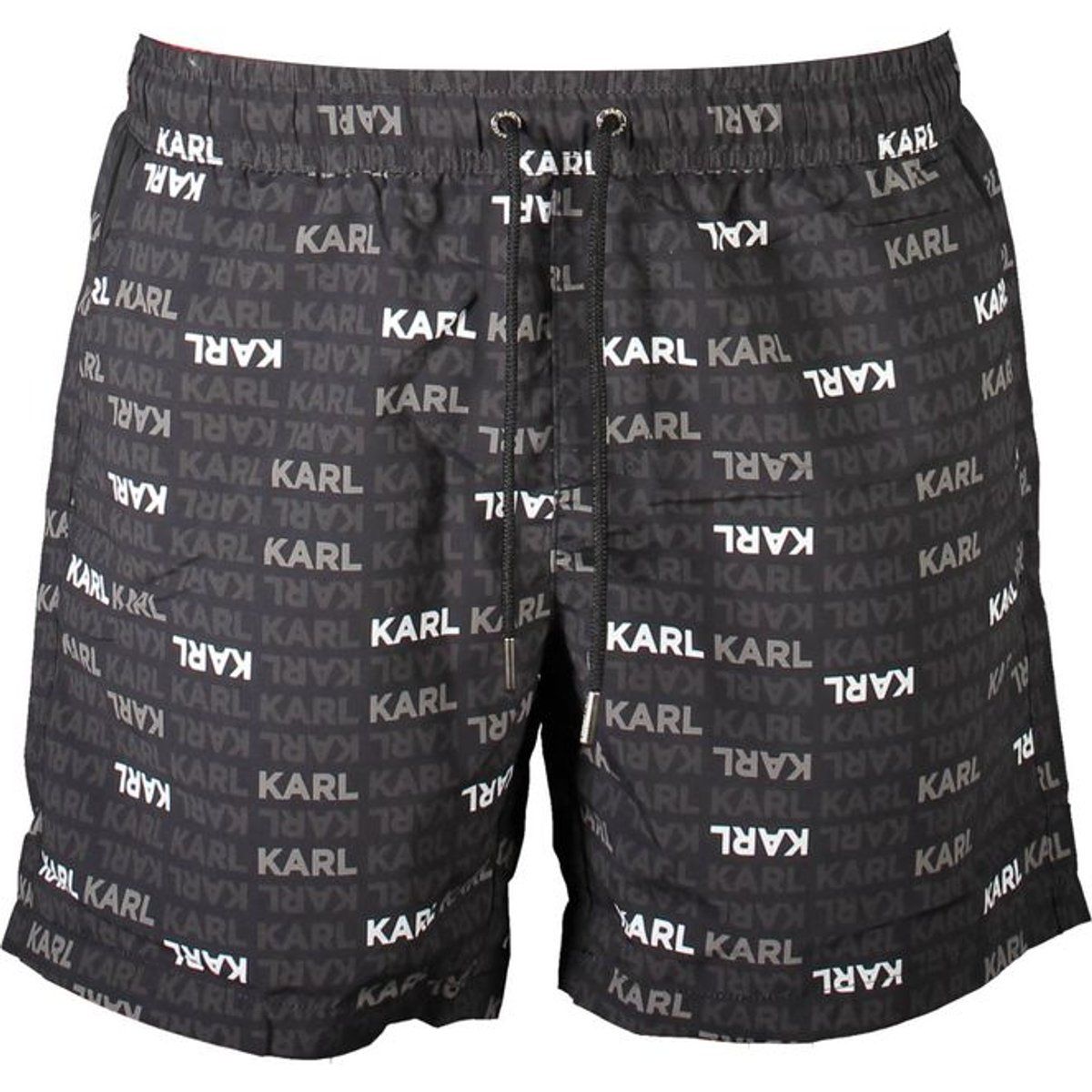 Badehose mit Logo-Print und Kordelzug
