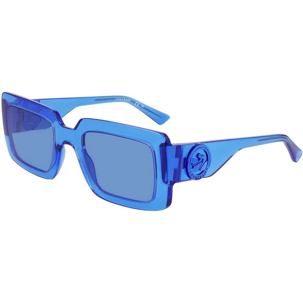Markante rechteckige transparente Sonnenbrille