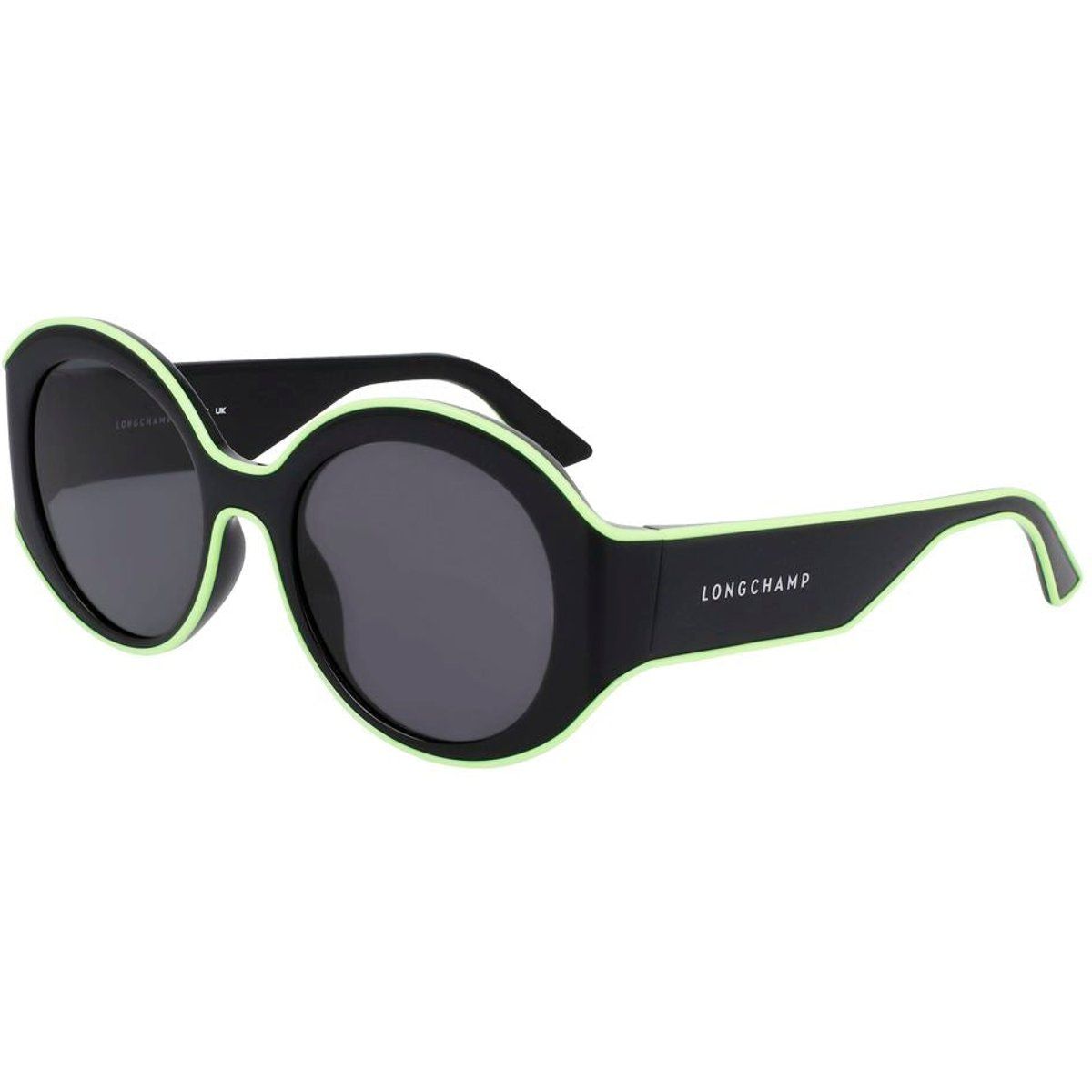 Runde Oversized-Sonnenbrille mit Kontrastrand