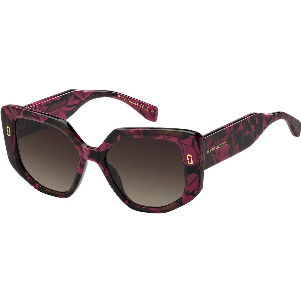 Gemusterte Übergroße Cat-Eye Sonnenbrille