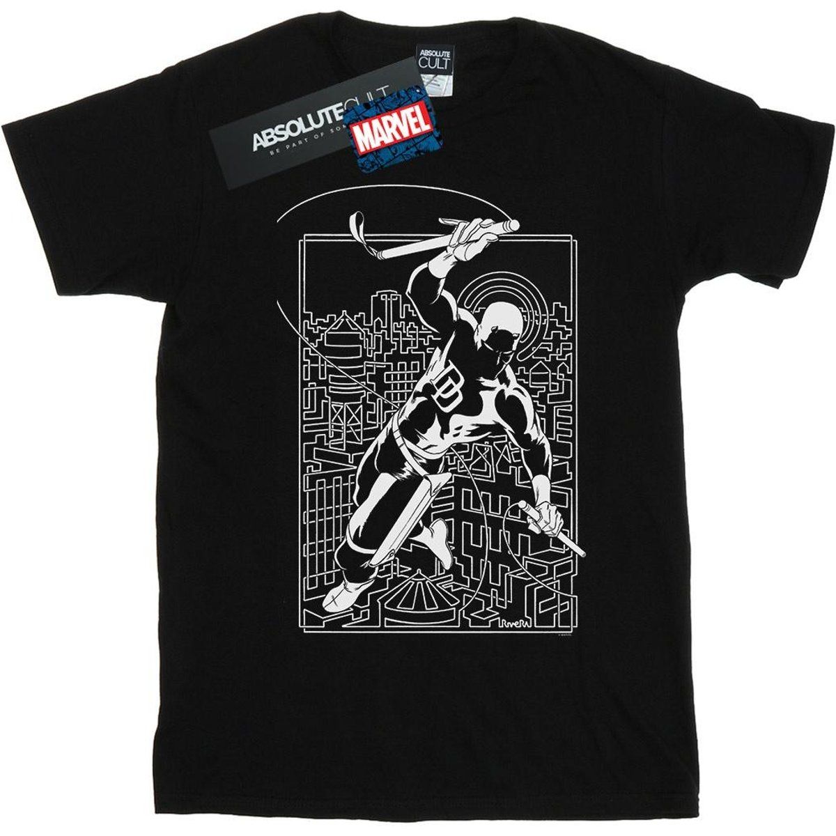 Daredevil Skyline Grafik Baumwoll-T-Shirt