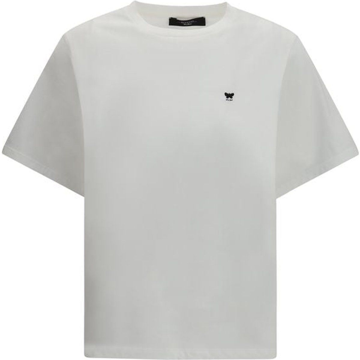 Gerades Baumwoll-T-Shirt mit Logo