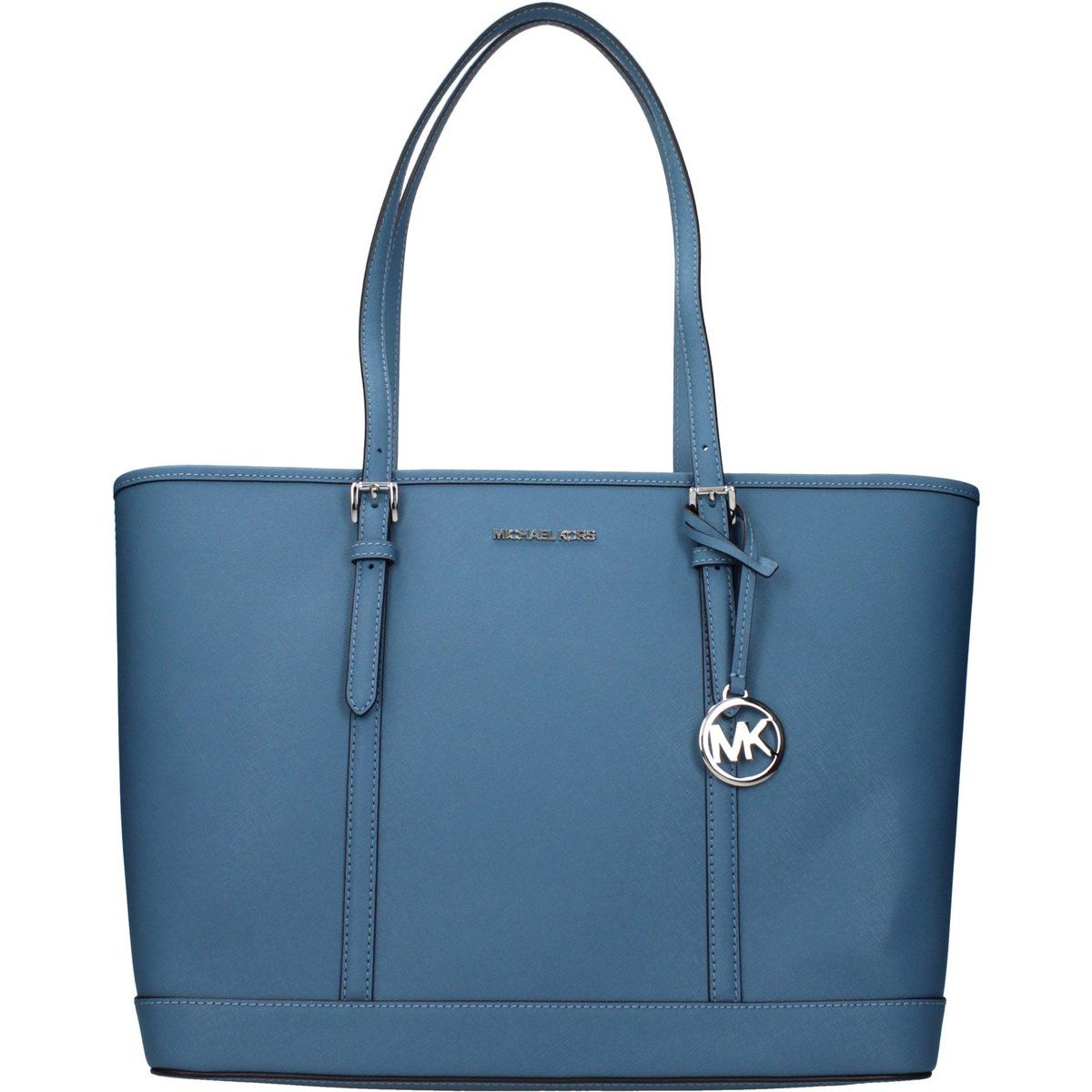 Klassischer Saffiano-Shopper mit Schnallen