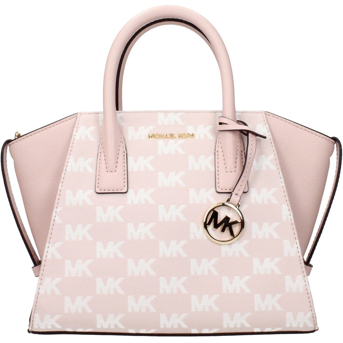 Henkeltasche mit Logo-Monogramm und ausgestellten Seiten