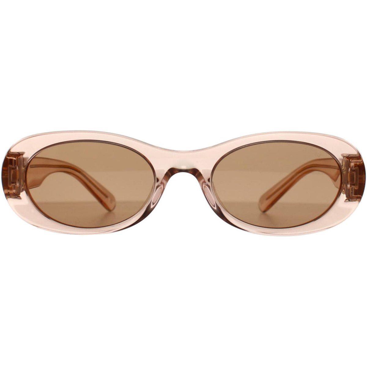 Ovale Retro-Sonnenbrille mit skulpturalen Details