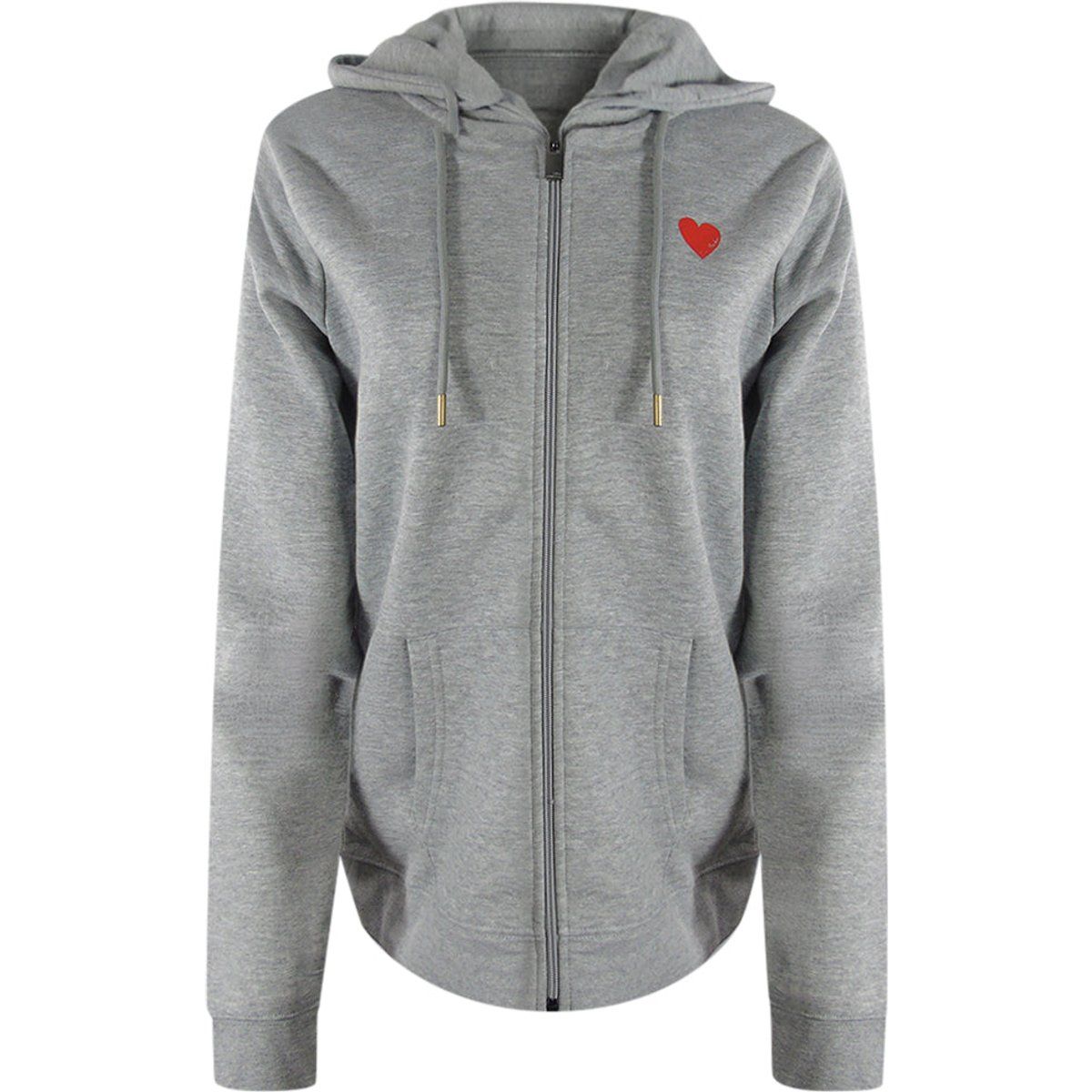 Zip-Hoodie mit Herz-Stickerei