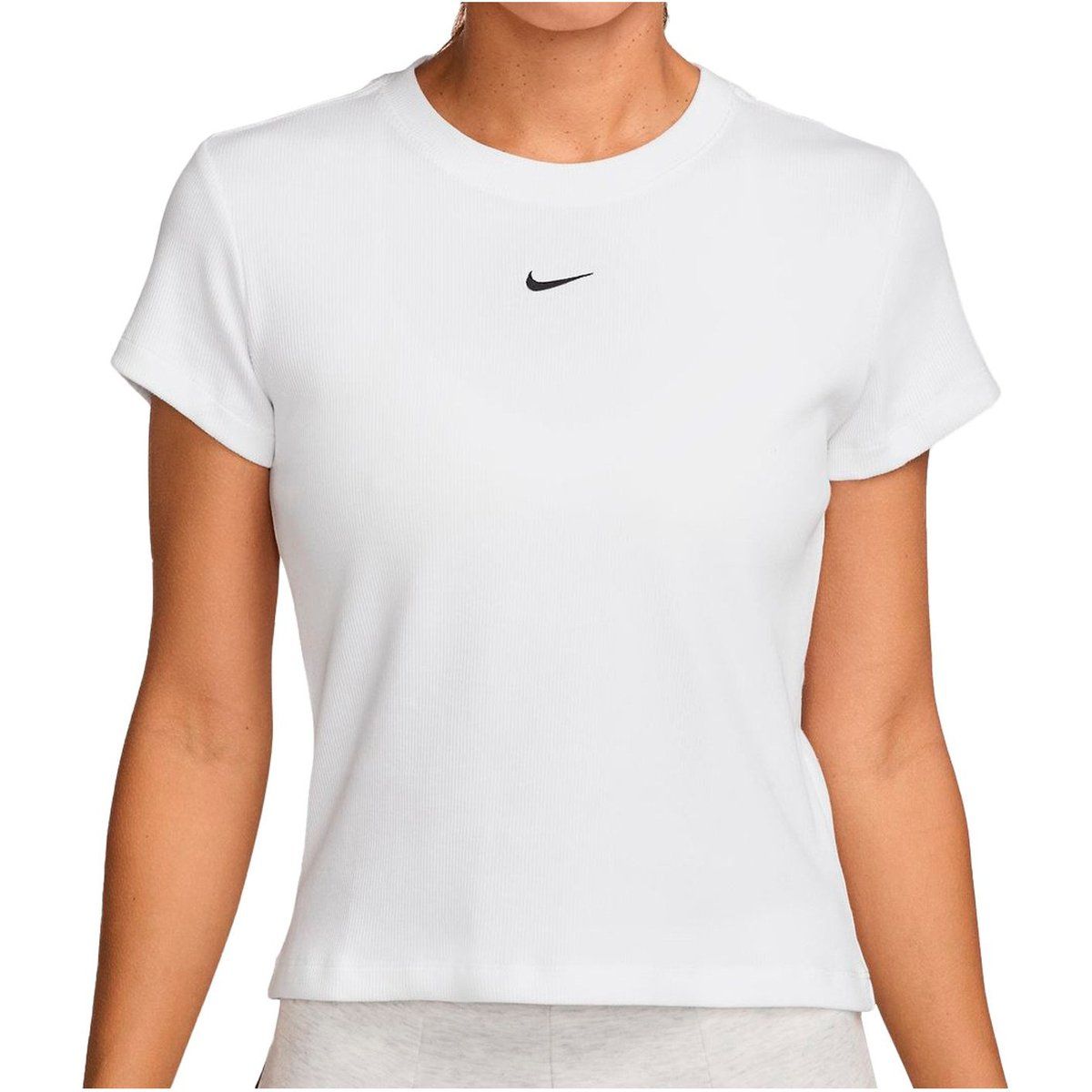 Eng anliegendes T-Shirt mit Rippstruktur
