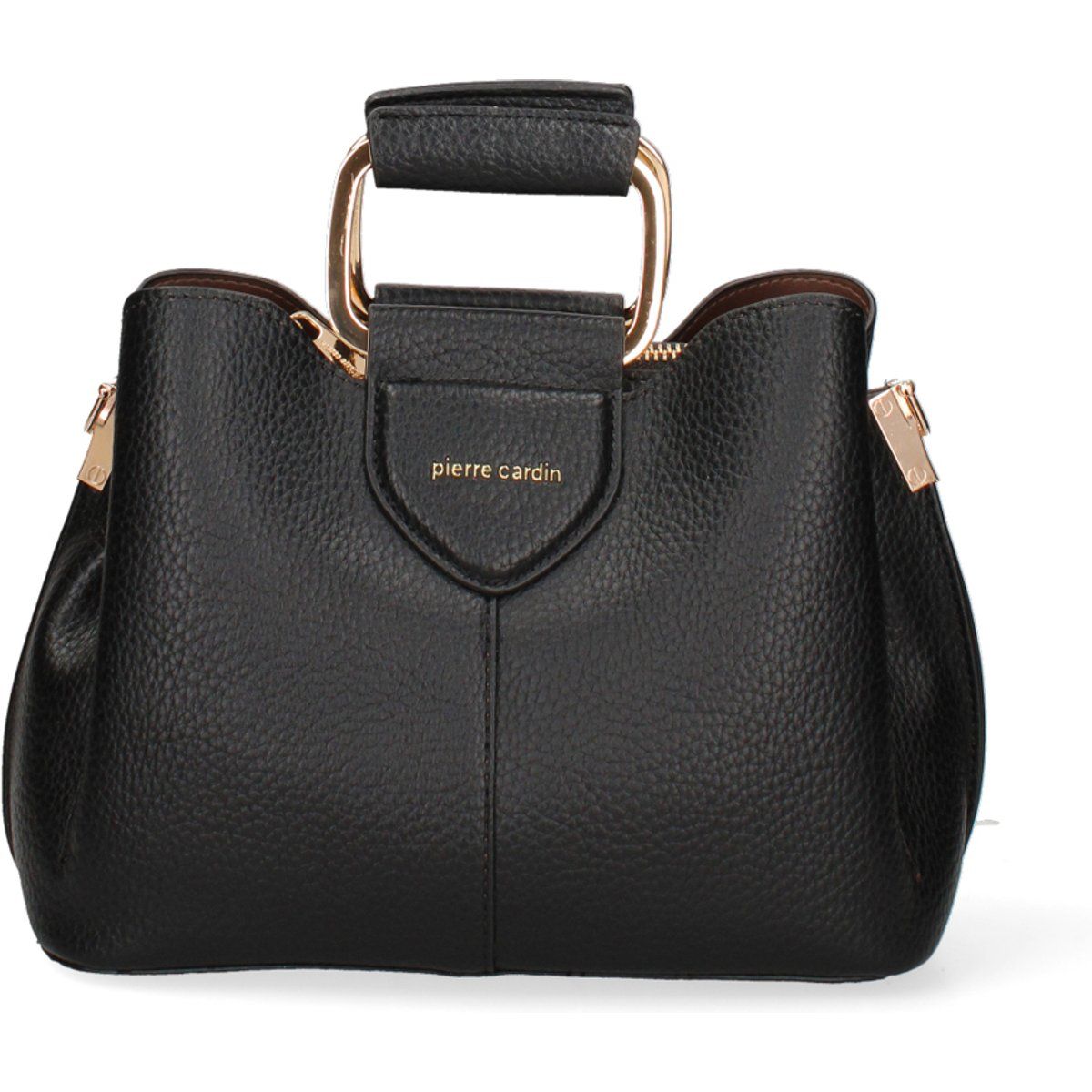 Strukturierte Handtasche mit Metallgriff