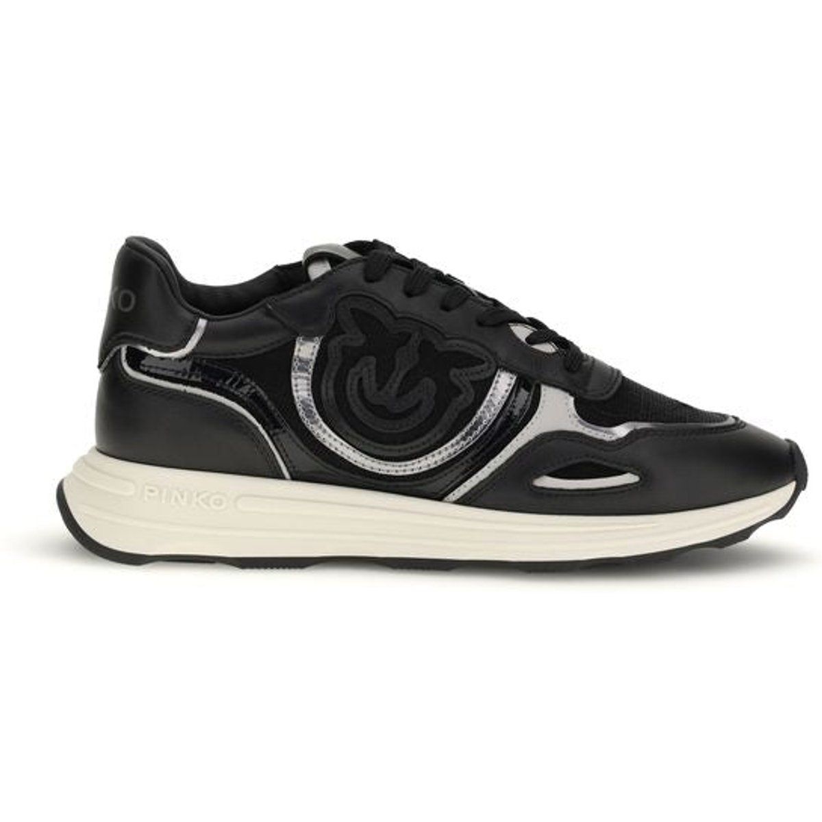 Athletische Sneaker mit Leder-Mesh-Einsätzen