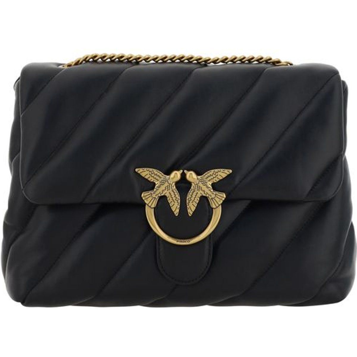 Gesteppte Love Puff Lederhandtasche