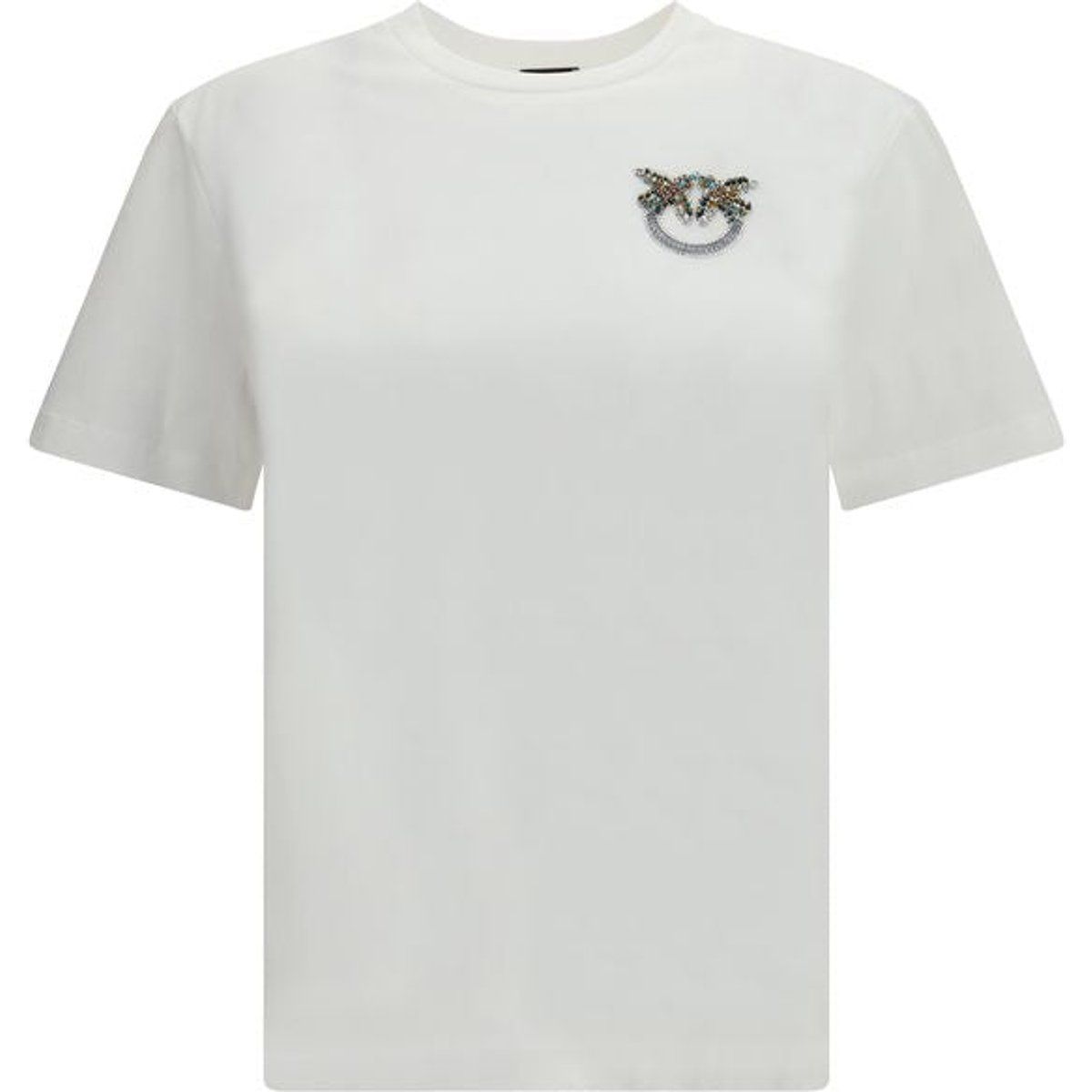 Baumwoll-T-Shirt mit verziertem Logo