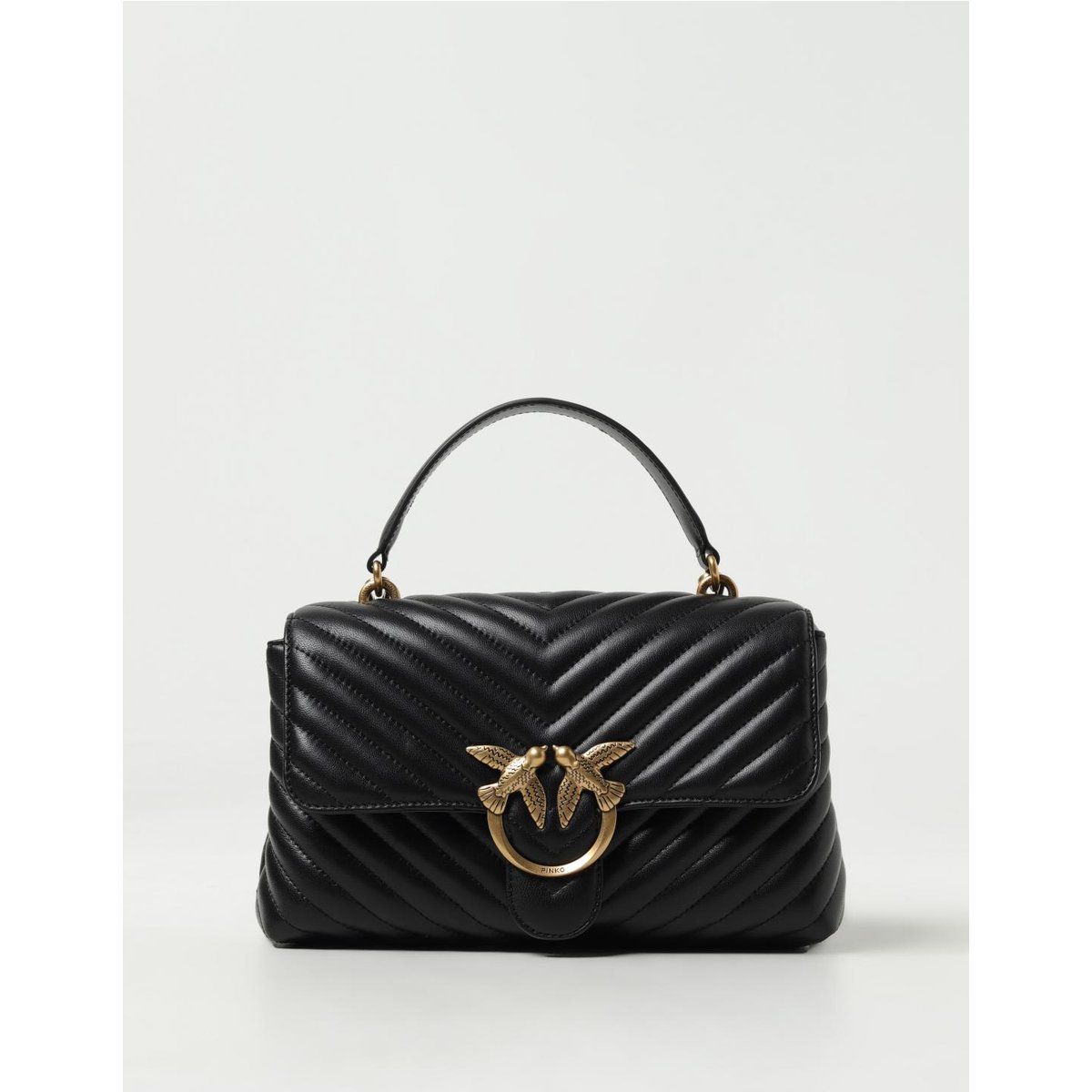 Gesteppte Henkeltasche mit Love Birds