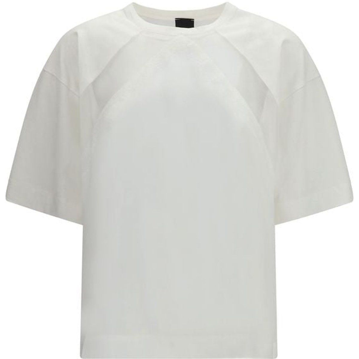 Baumwoll-T-Shirt mit Spitzeneinsätzen