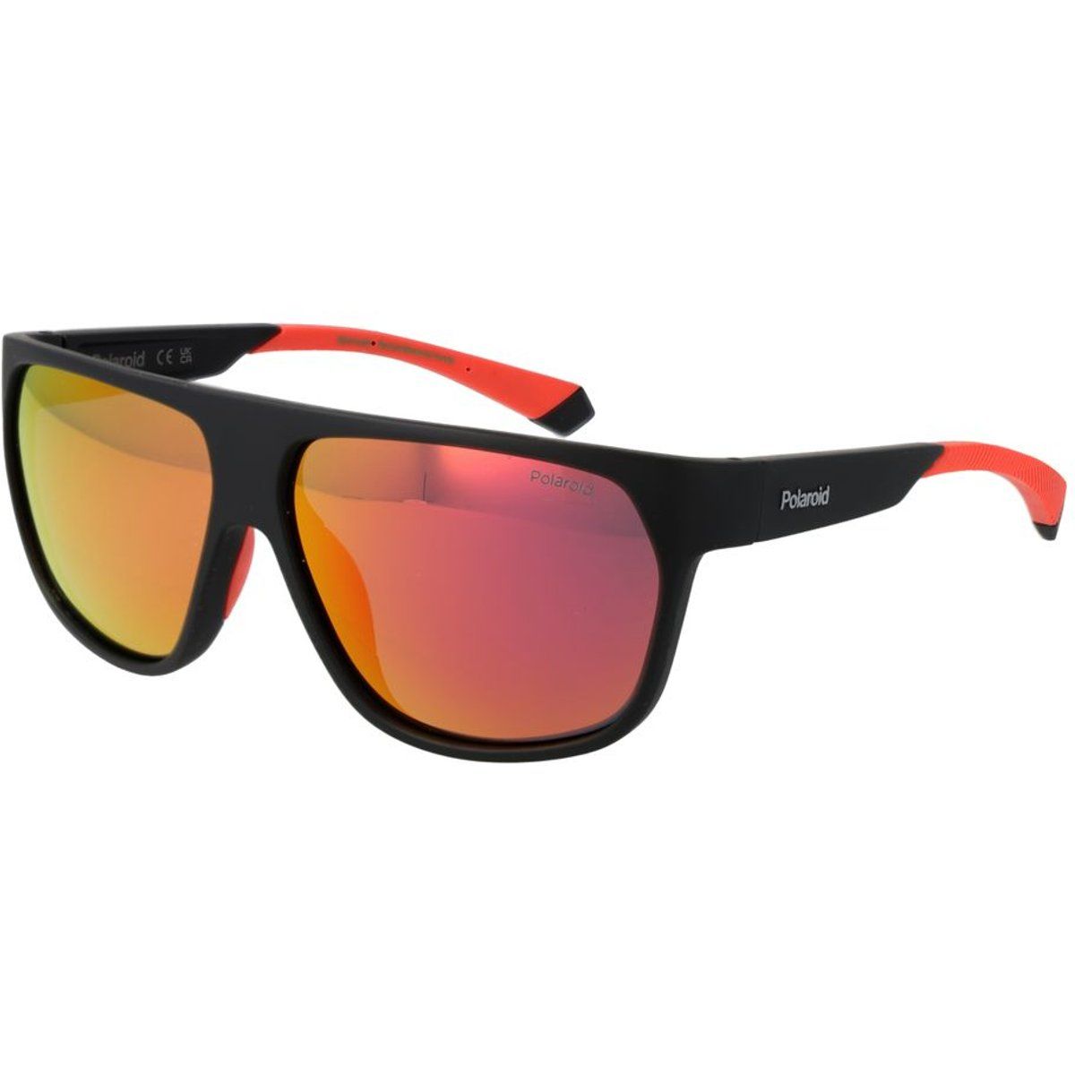 Markante Flat-Top Shield-Sonnenbrille mit Spiegelglas
