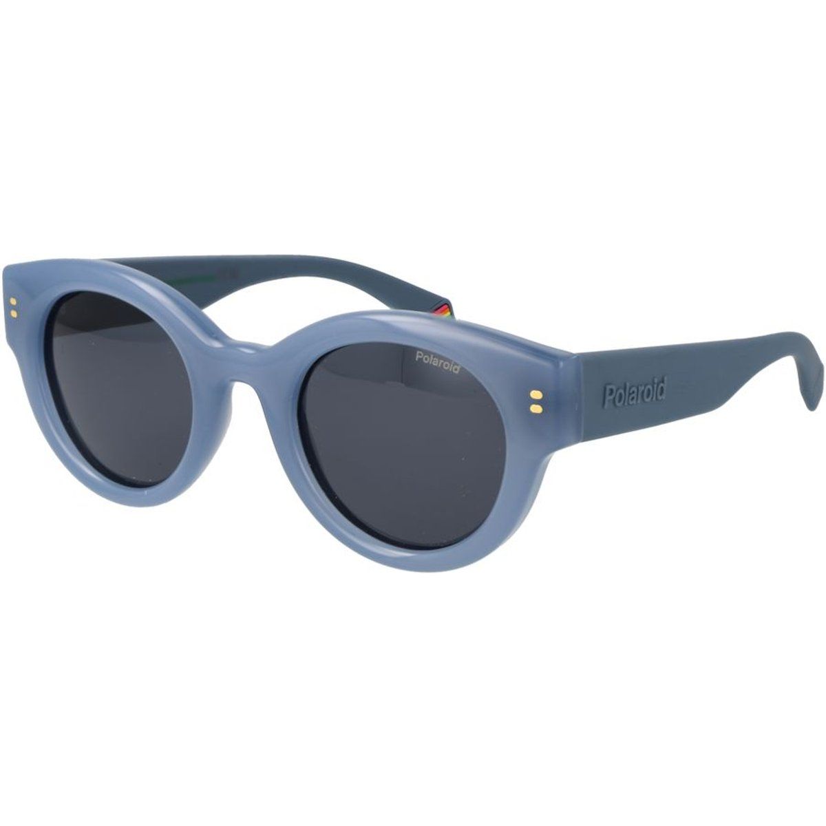 Klobige Polarisierte Rundrahmen-Sonnenbrille