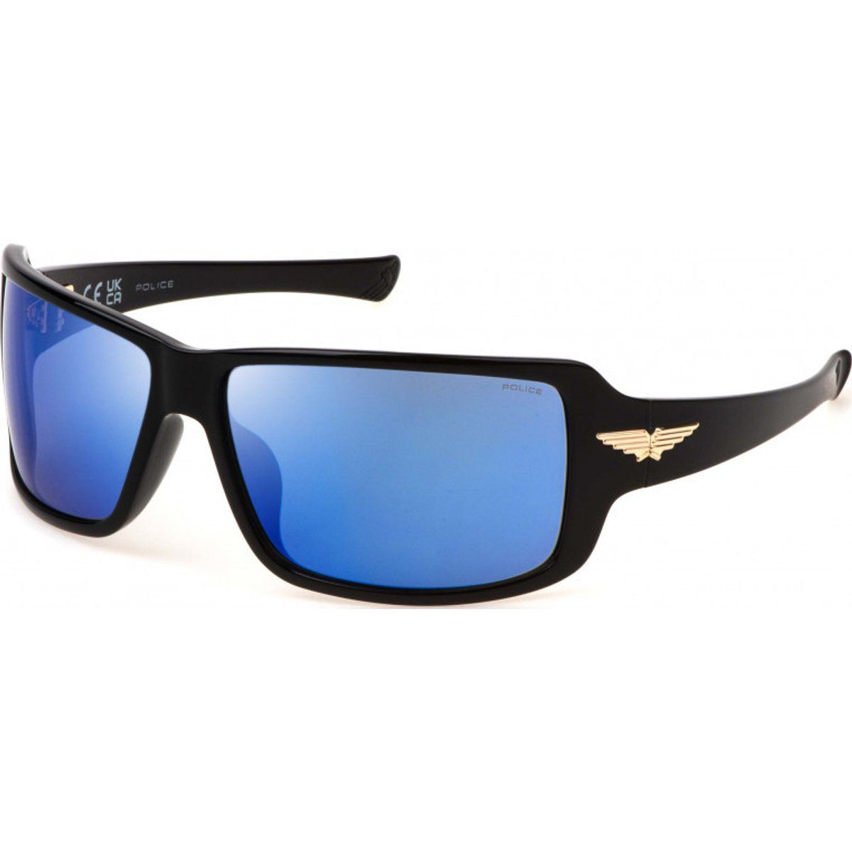 Rechteckige Shield-Sonnenbrille mit Verspiegelung