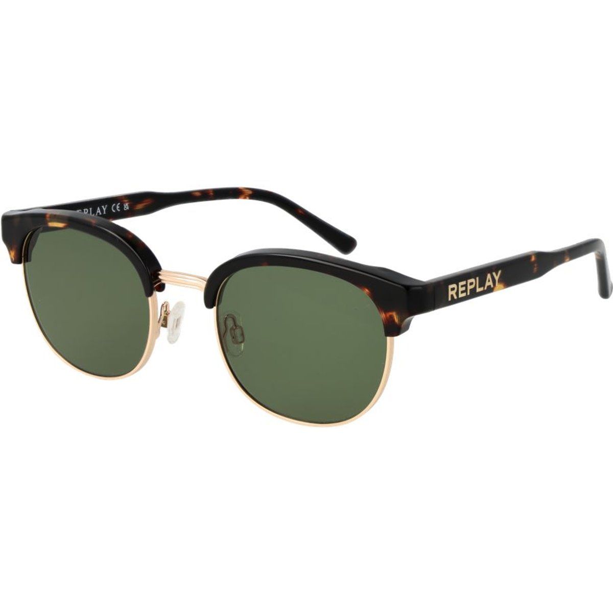 Browline-Sonnenbrille mit Schildpatt-Rahmen