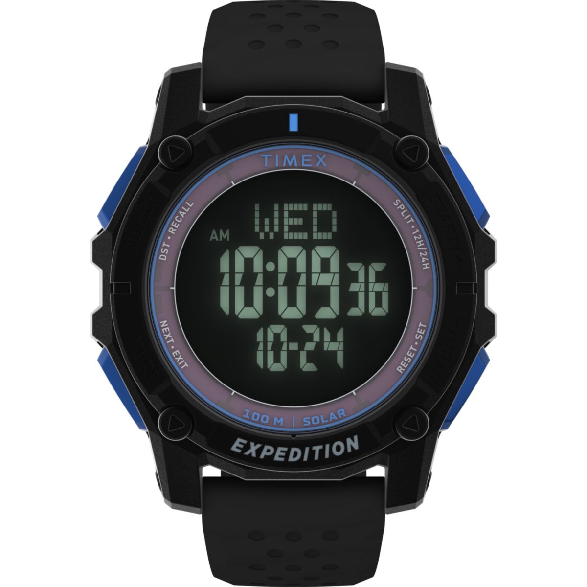 Solarbetriebene digitale Outdoor-Uhr
