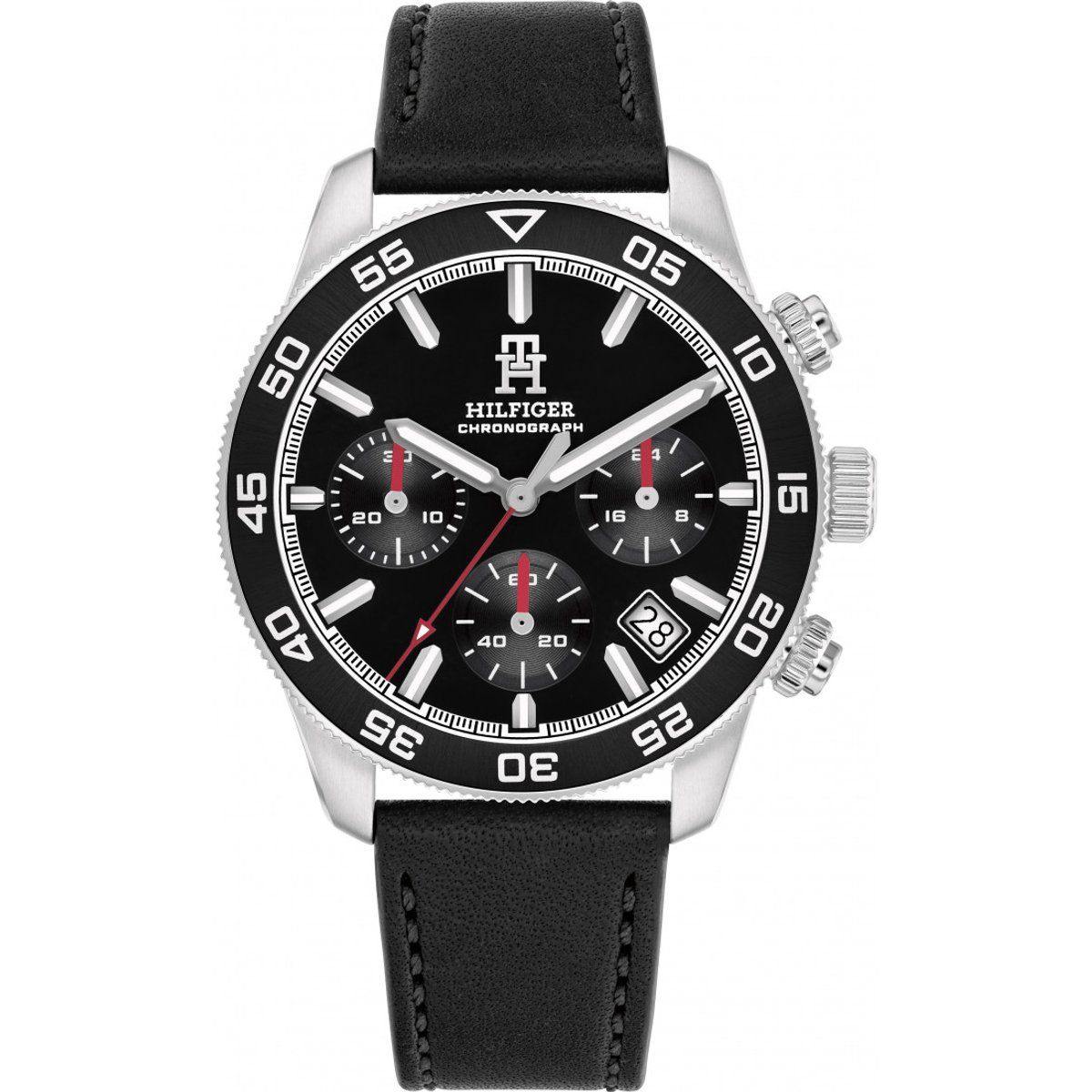 Sportlicher Chronograph mit Lederarmband