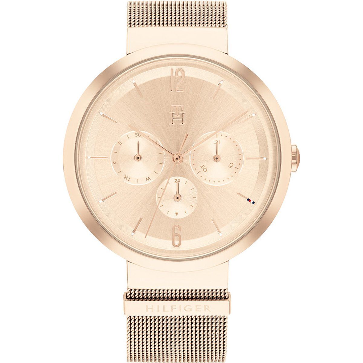 Elegante Multifunktionsuhr mit Mesh-Armband