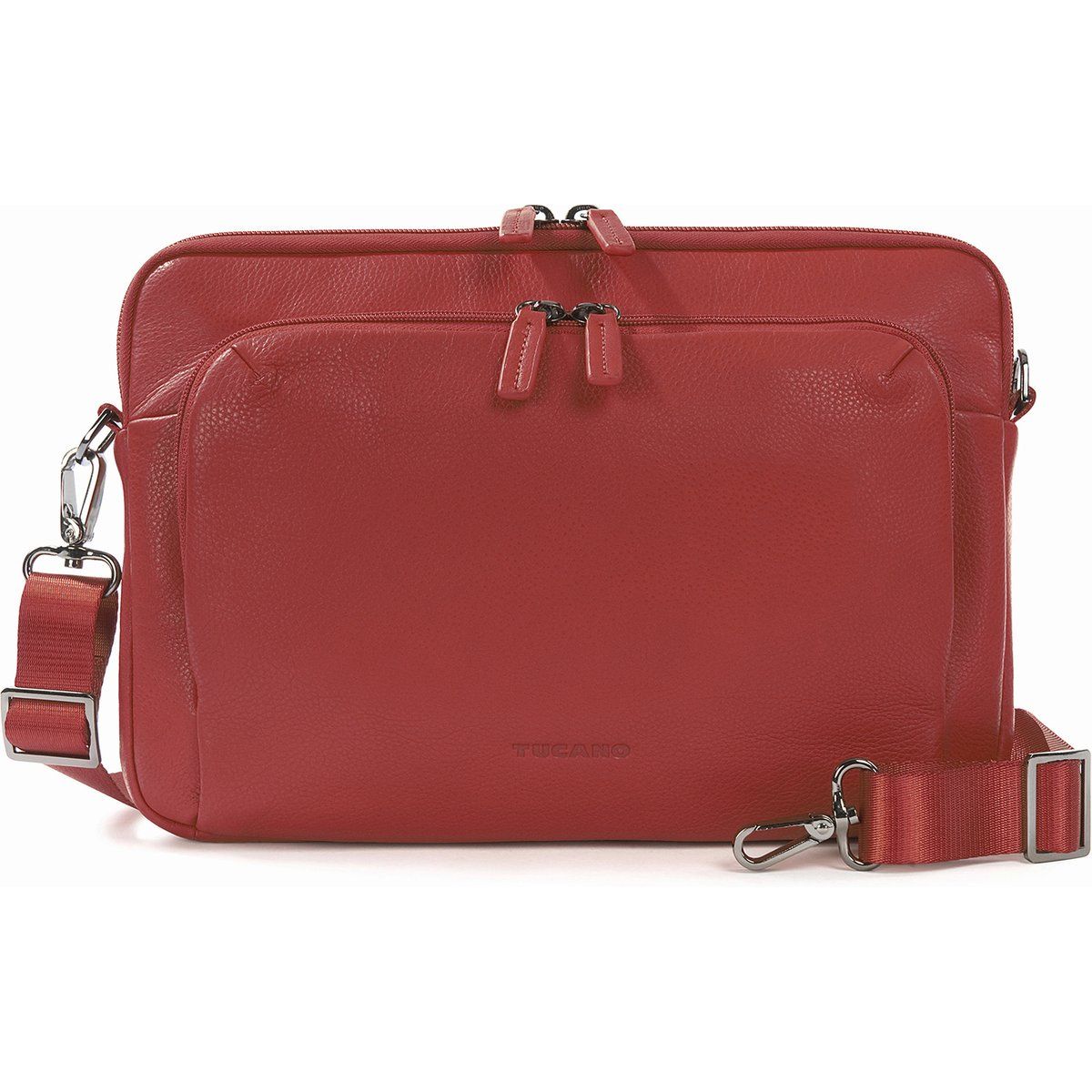 Schlanke Messenger-Tasche mit Narbenstruktur