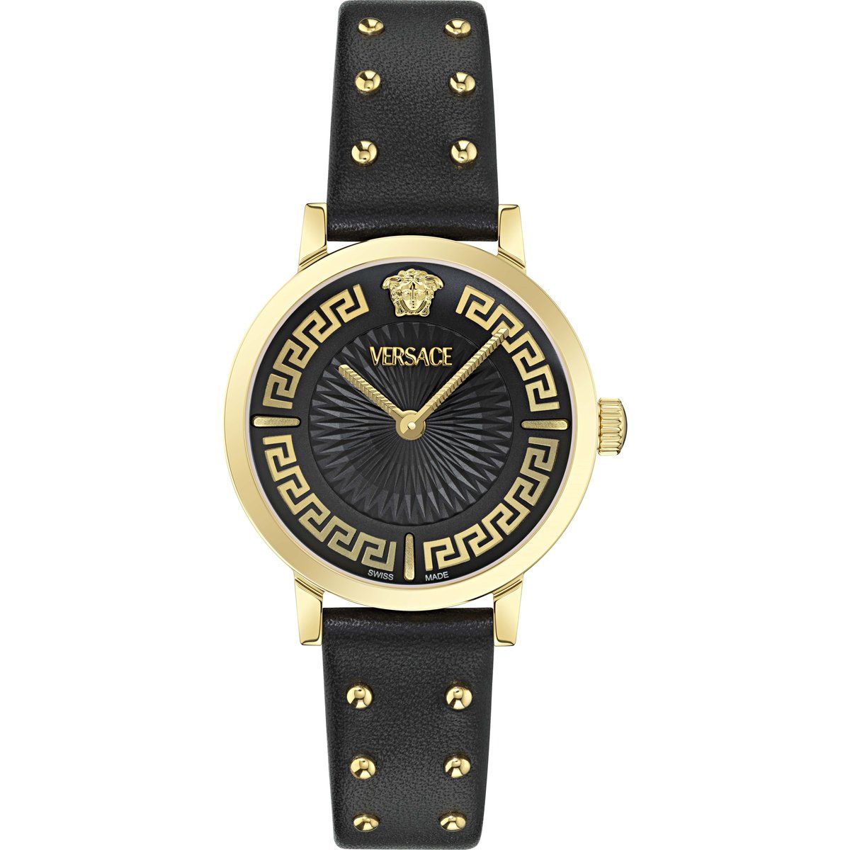 Greca Fortuna Lederarmbanduhr mit Nieten