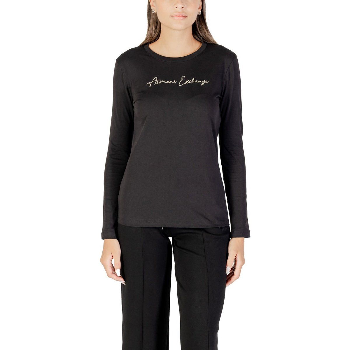 Langarmshirt mit Logo-Schriftzug aus Jersey