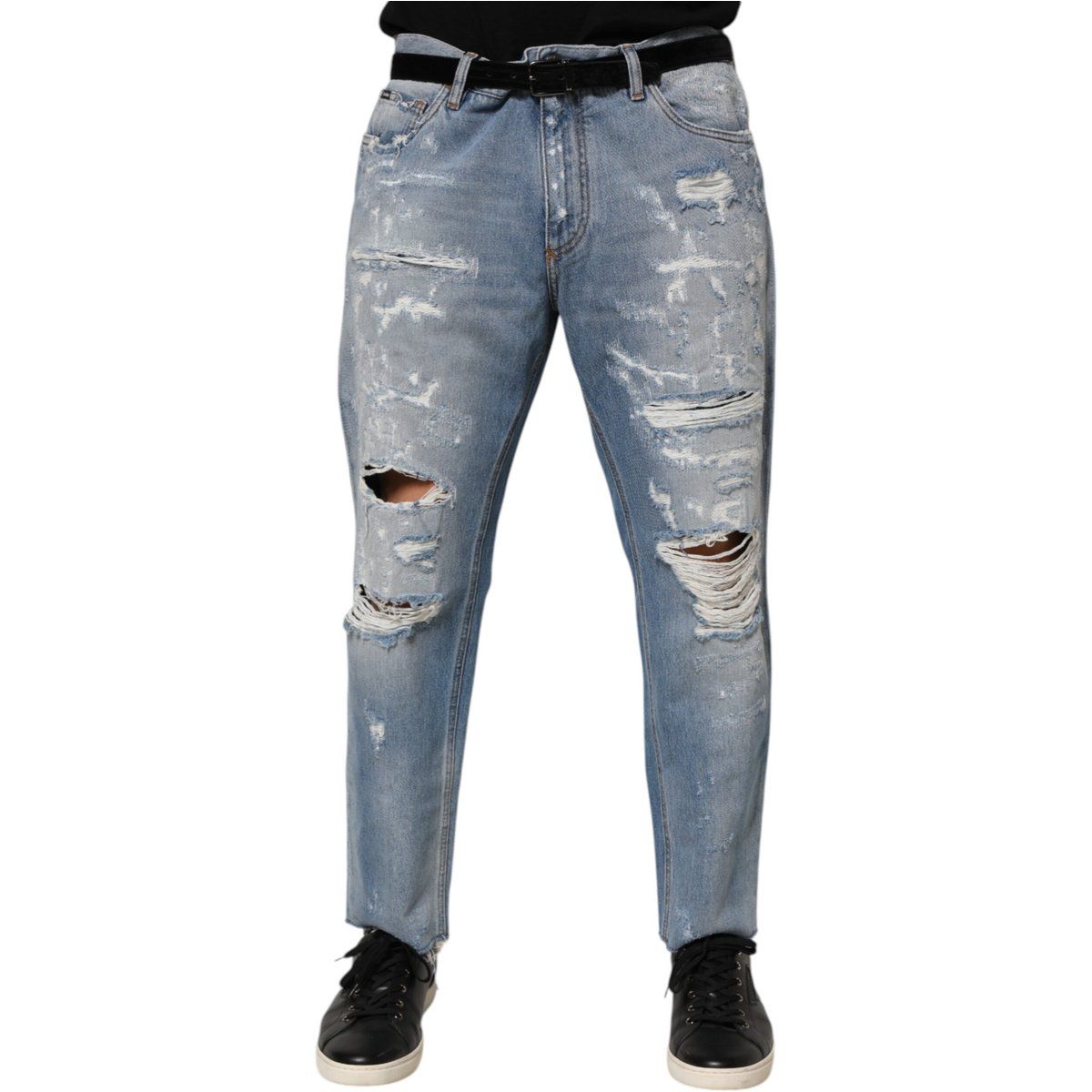 Zerrissene Relaxed-Fit Denim-Jeans