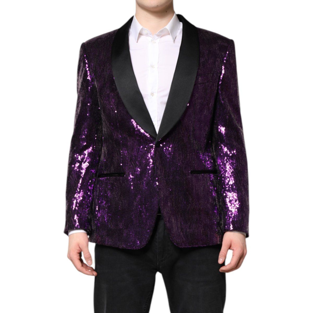 Schimmernder Pailletten-Blazer mit Schalkragen